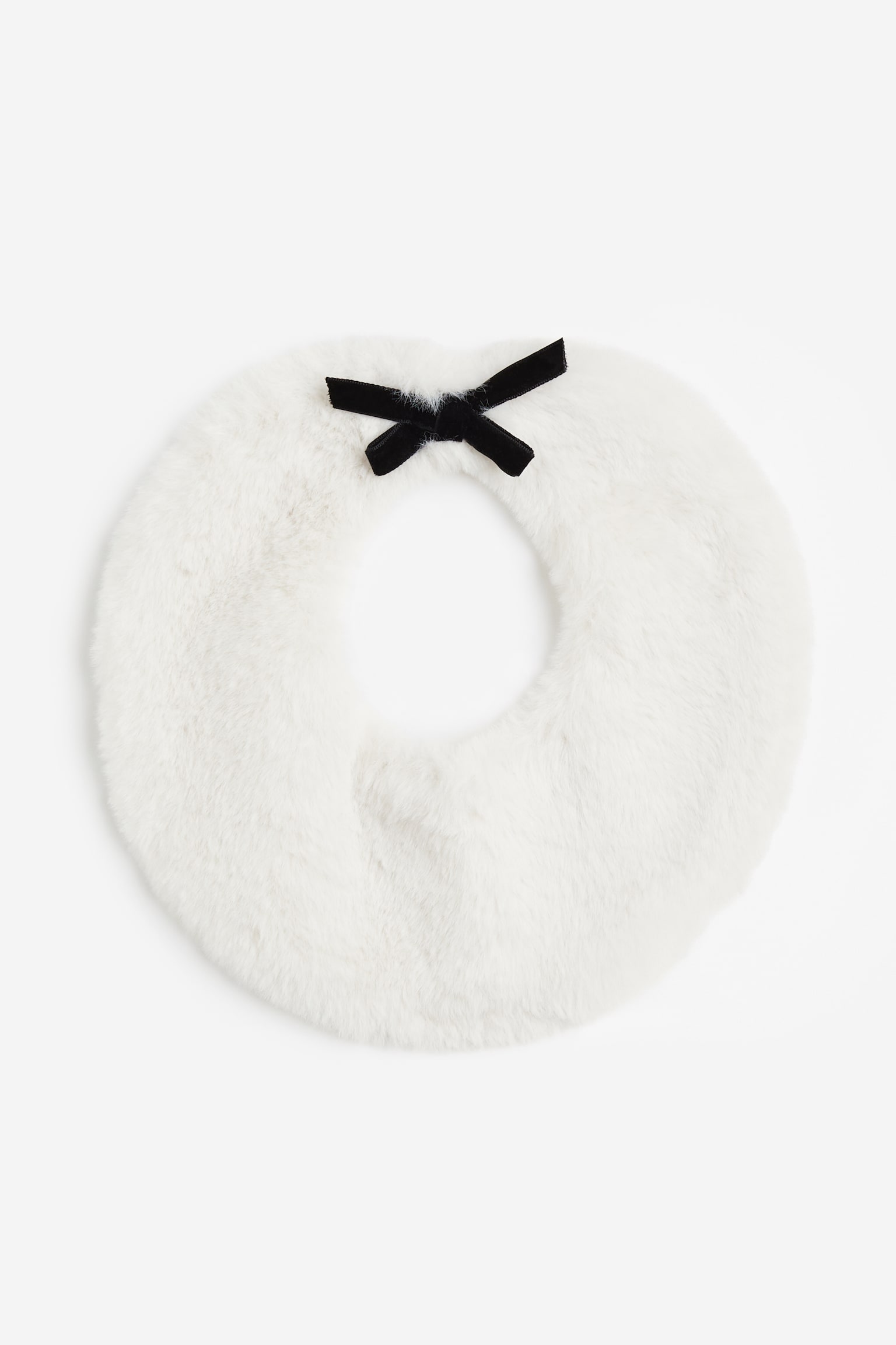 Bow-detail fluffy collar - White/Bow - 3