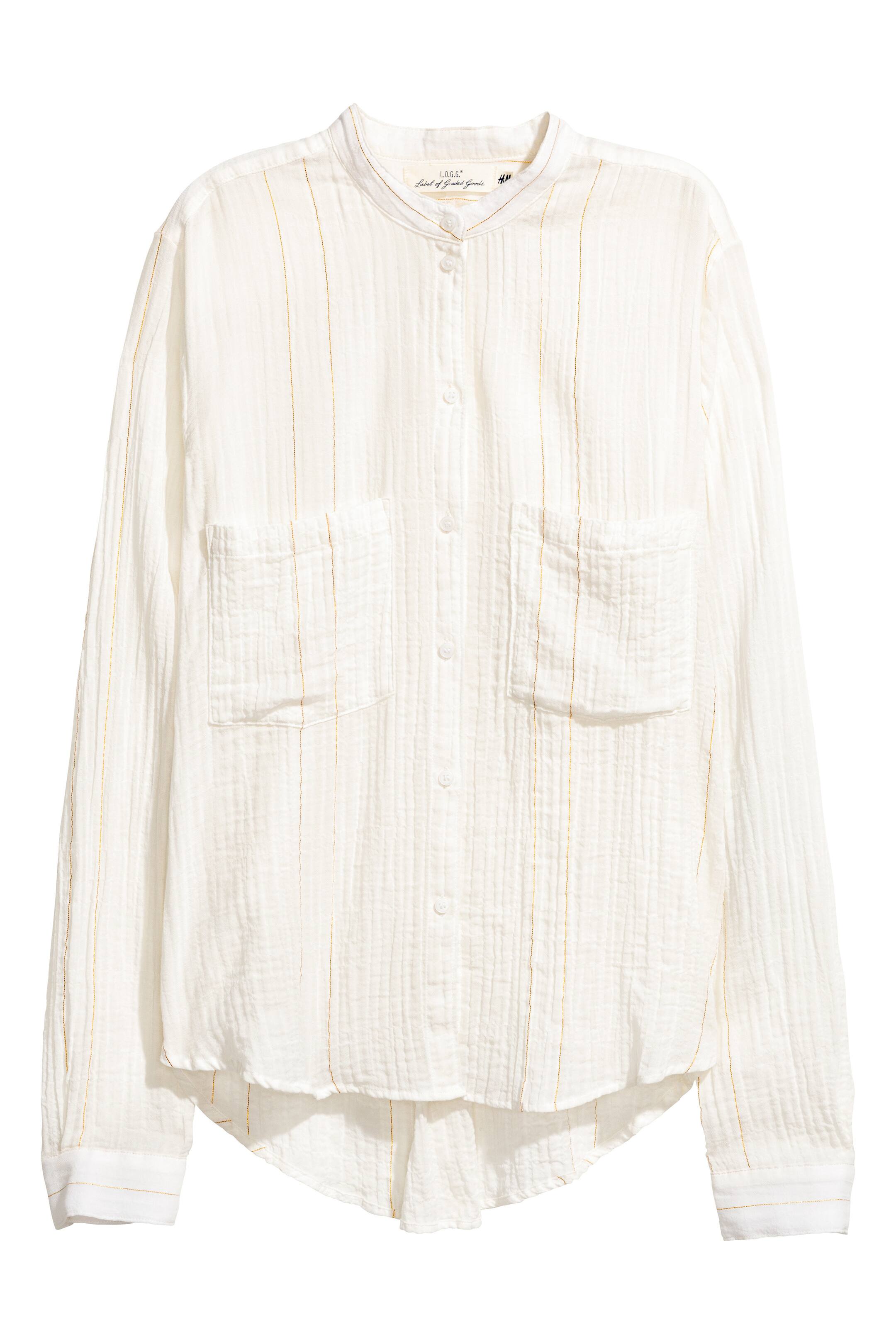 View larger image: Cotton shirt - Natural white/Gold - Ladies | H&M GB 1