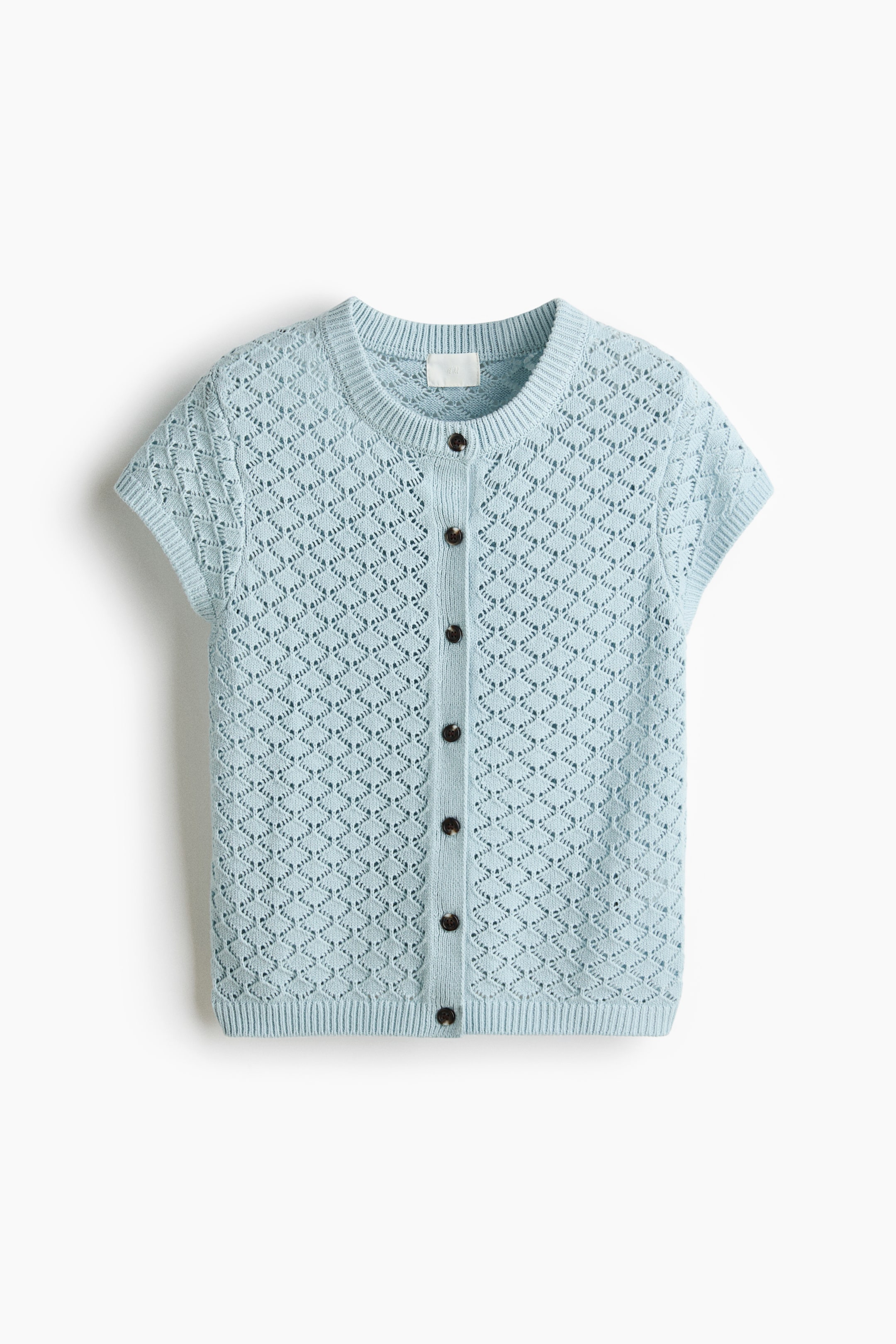 Gilet à mancherons en tricot pointelle