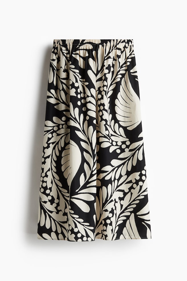 Flared skirt - Black/Patterned - 1