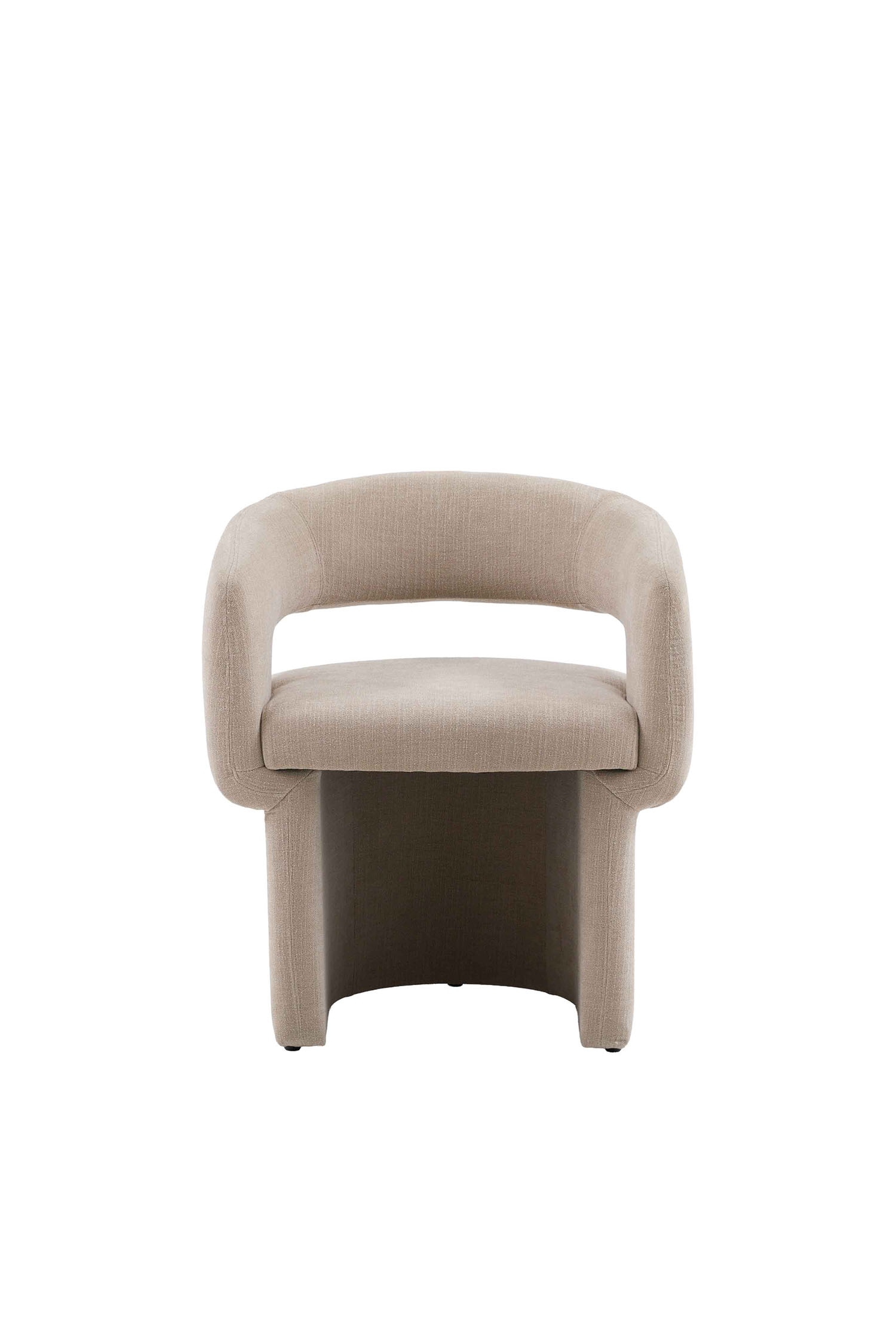 Curved Upholstered Dining Chair - Natural/Red
