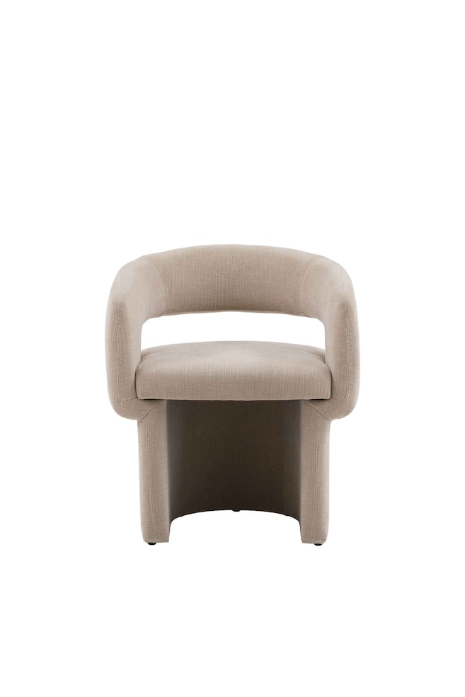 Curved Upholstered Dining Chair - Natural/Red - 1