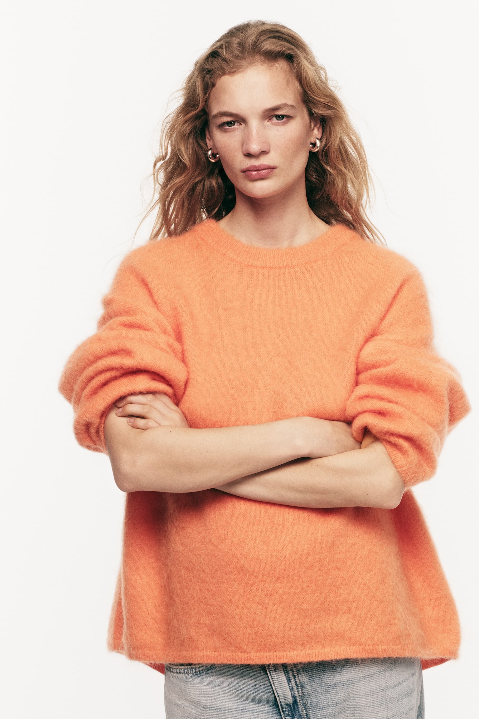 Oversized mohair-blend jumper - Bright orange/Burnt orange/Green/Dark beige/Mustard yellow/Black/Dark grey/Light grey/Dark brown - 3