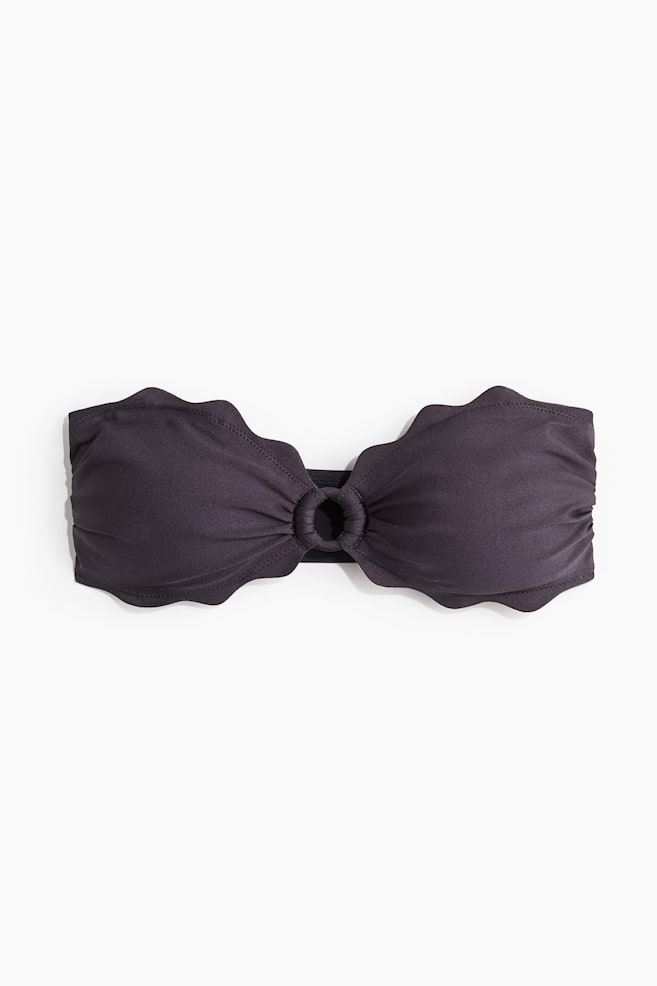 Haut de maillot bandeau paddé - Gris foncé/Bordeaux - 1