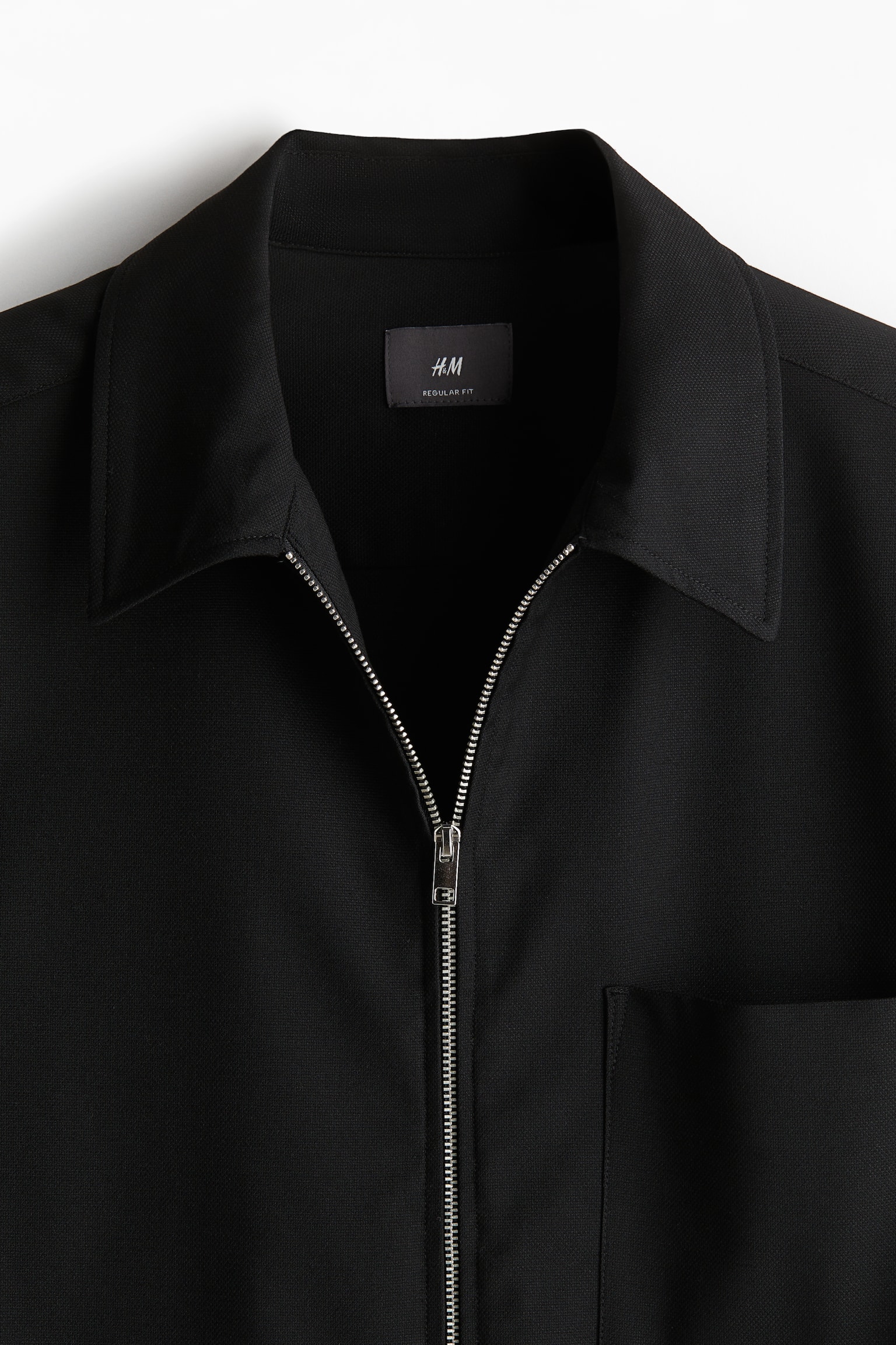 Regular Fit Twill overshirt - Black/Cream - 3