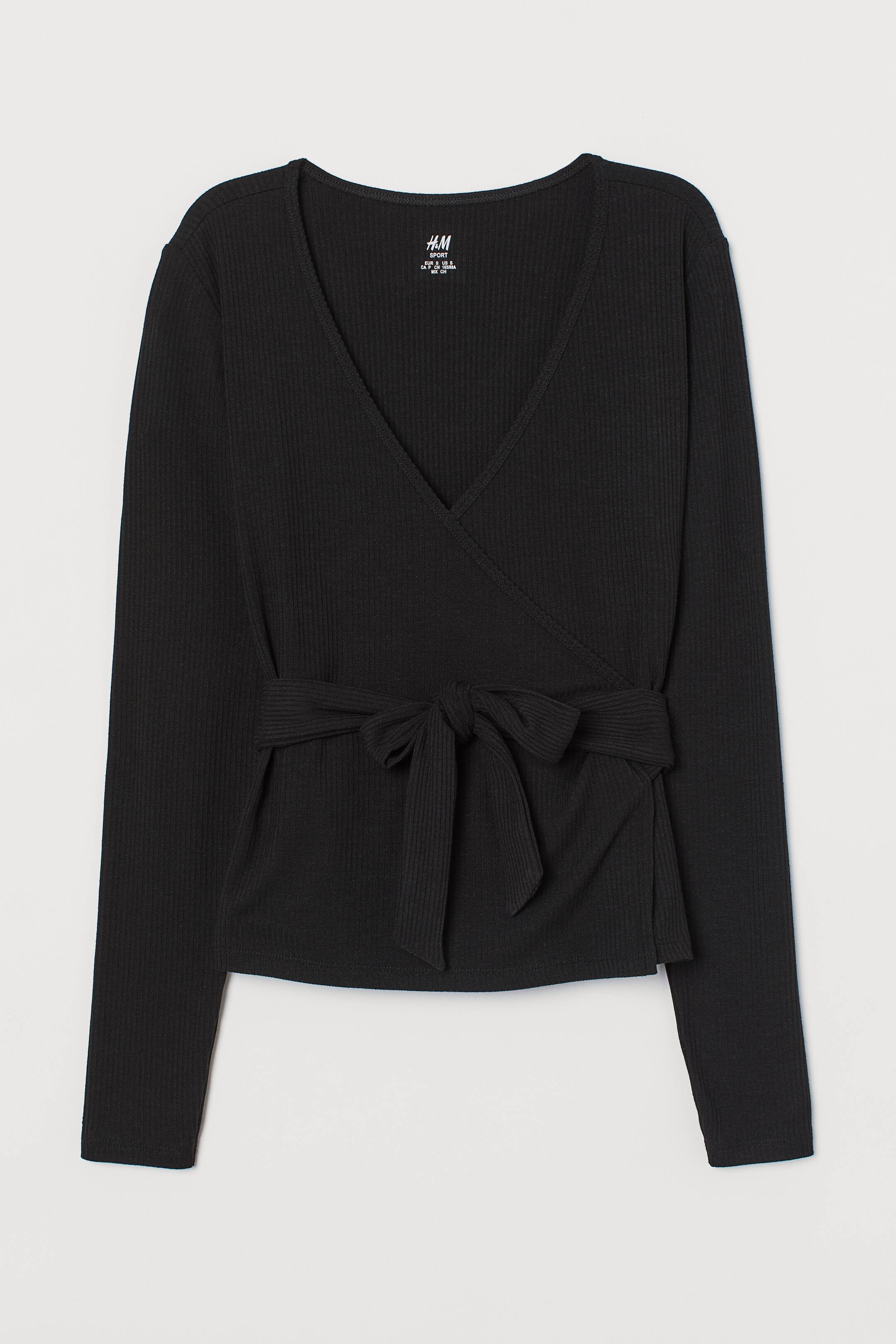 View larger image: Ribbed yoga top - Black - Ladies | H&M HK 1
