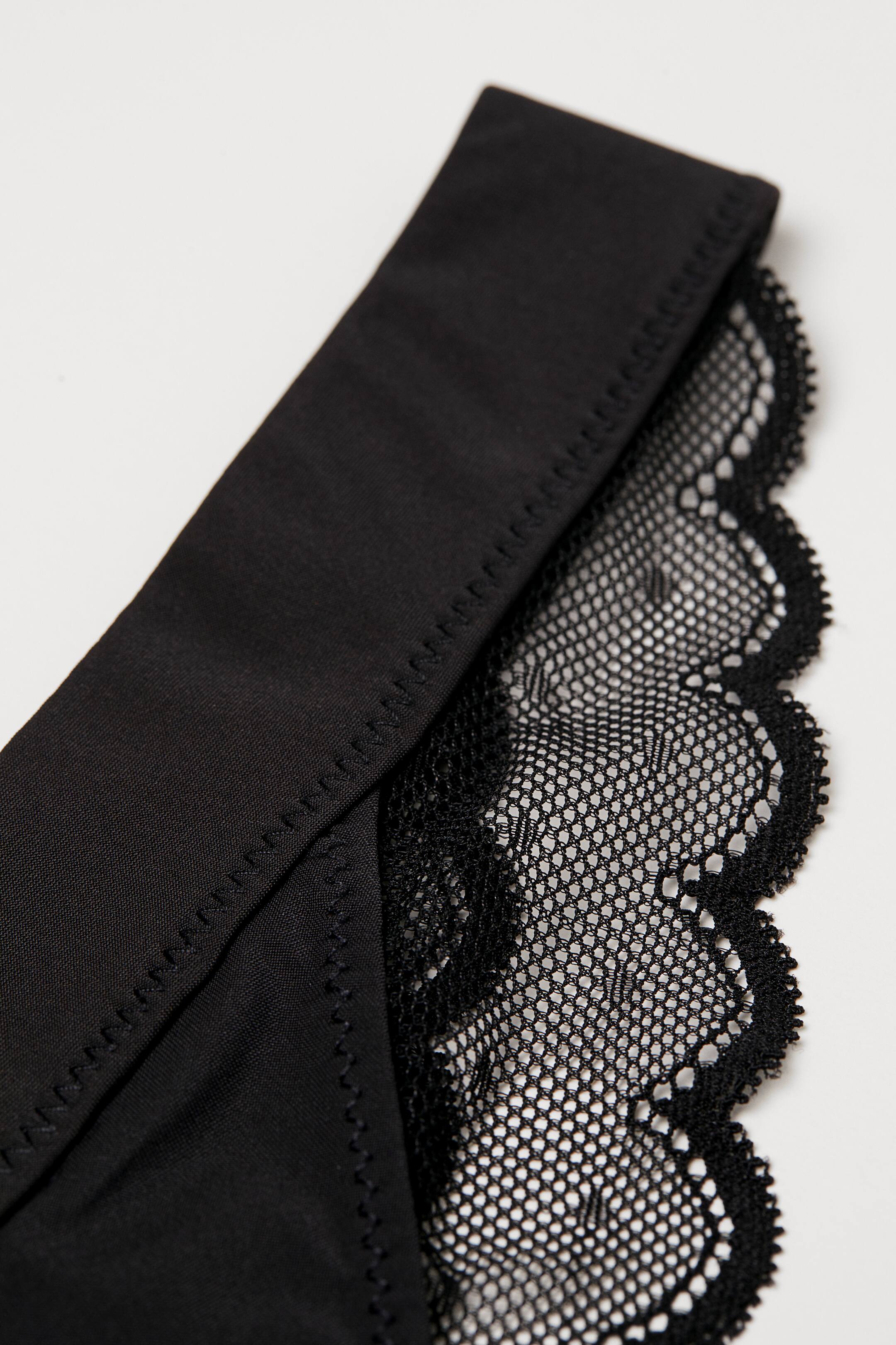 Agrandir l'image: Culotte Thong en microfibre - Noir - FEMME | H&M FR 2