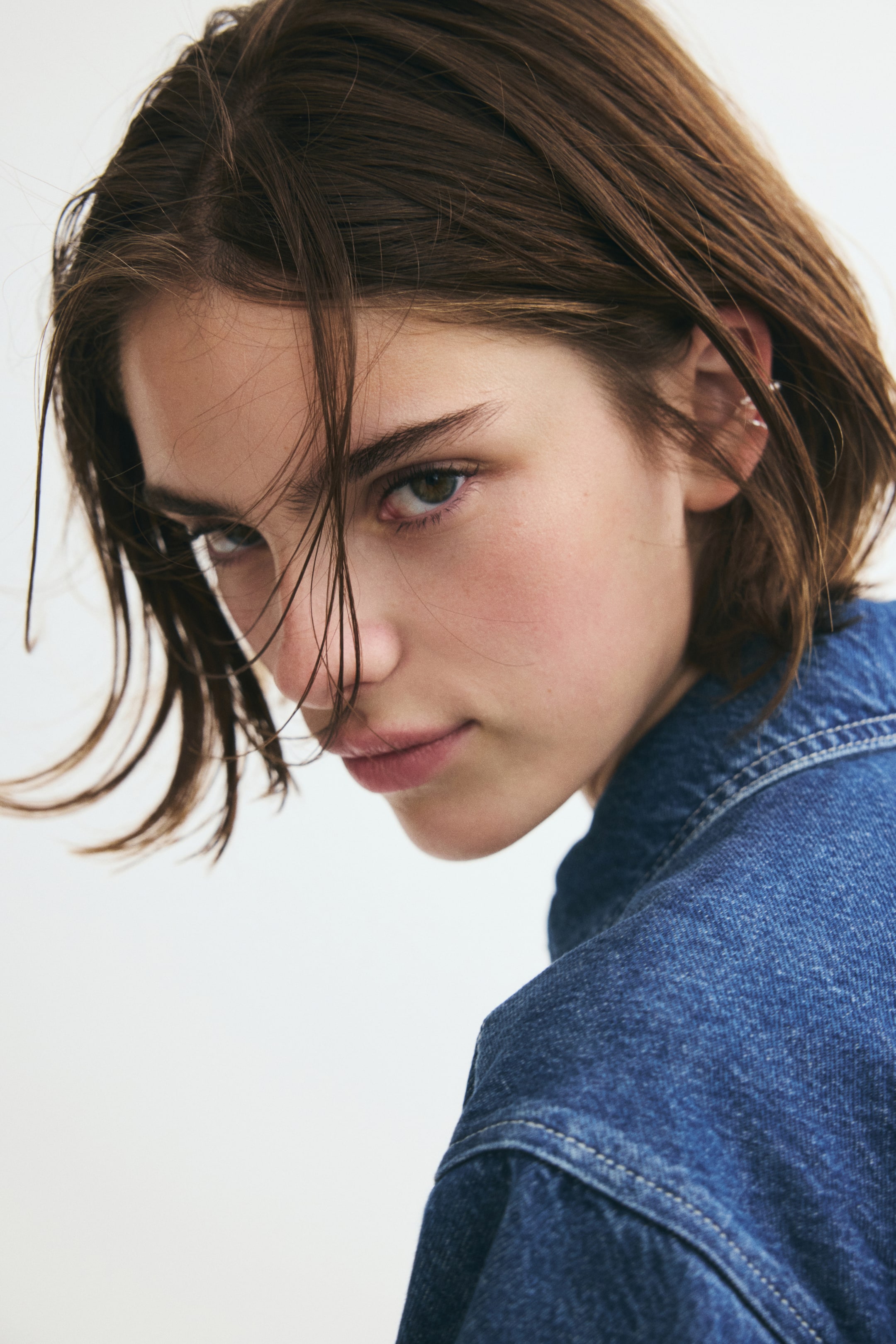 Pleated Denim Shirt