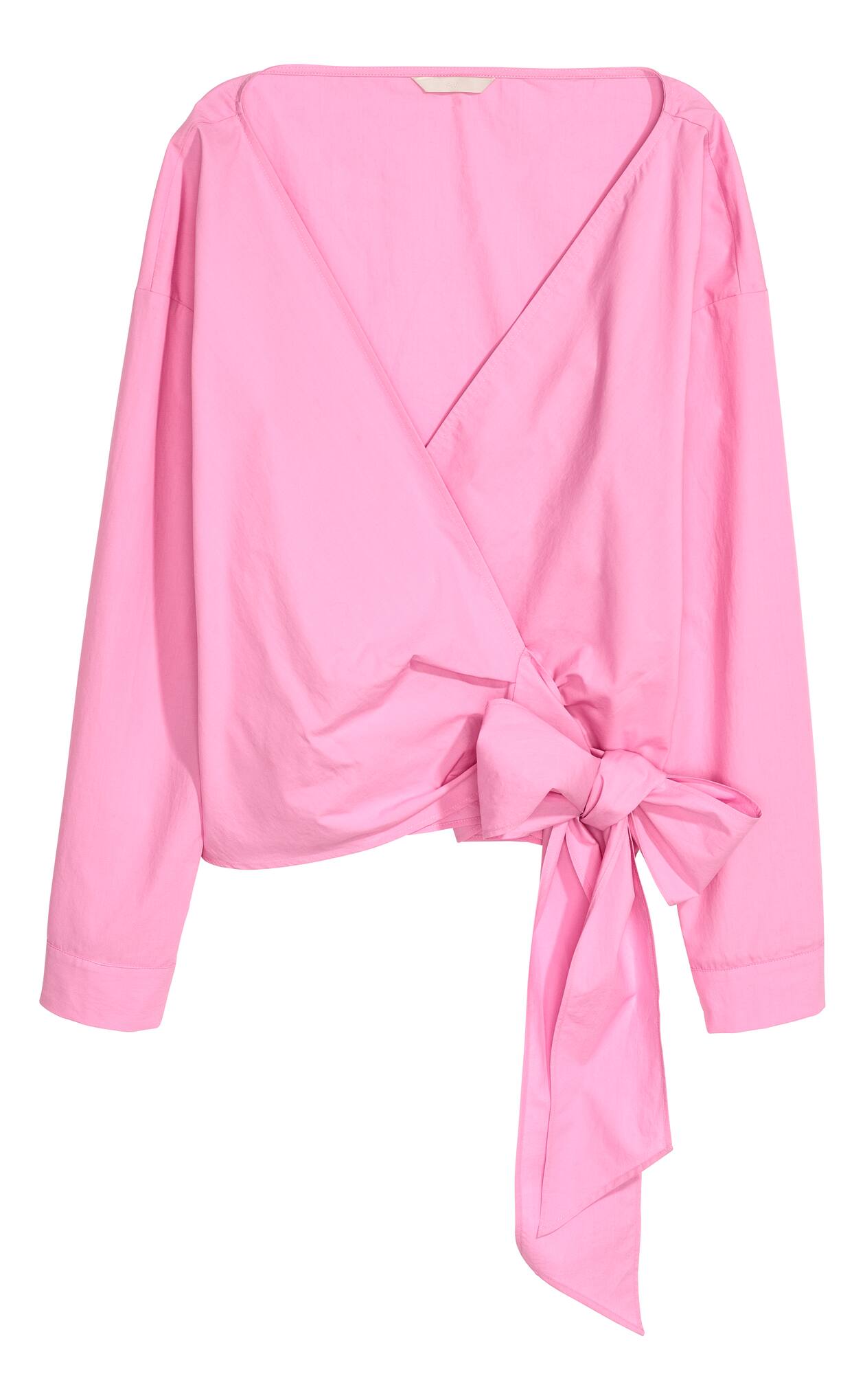 Wrapover blouse - Long sleeve - Pink - Ladies | H&M GB