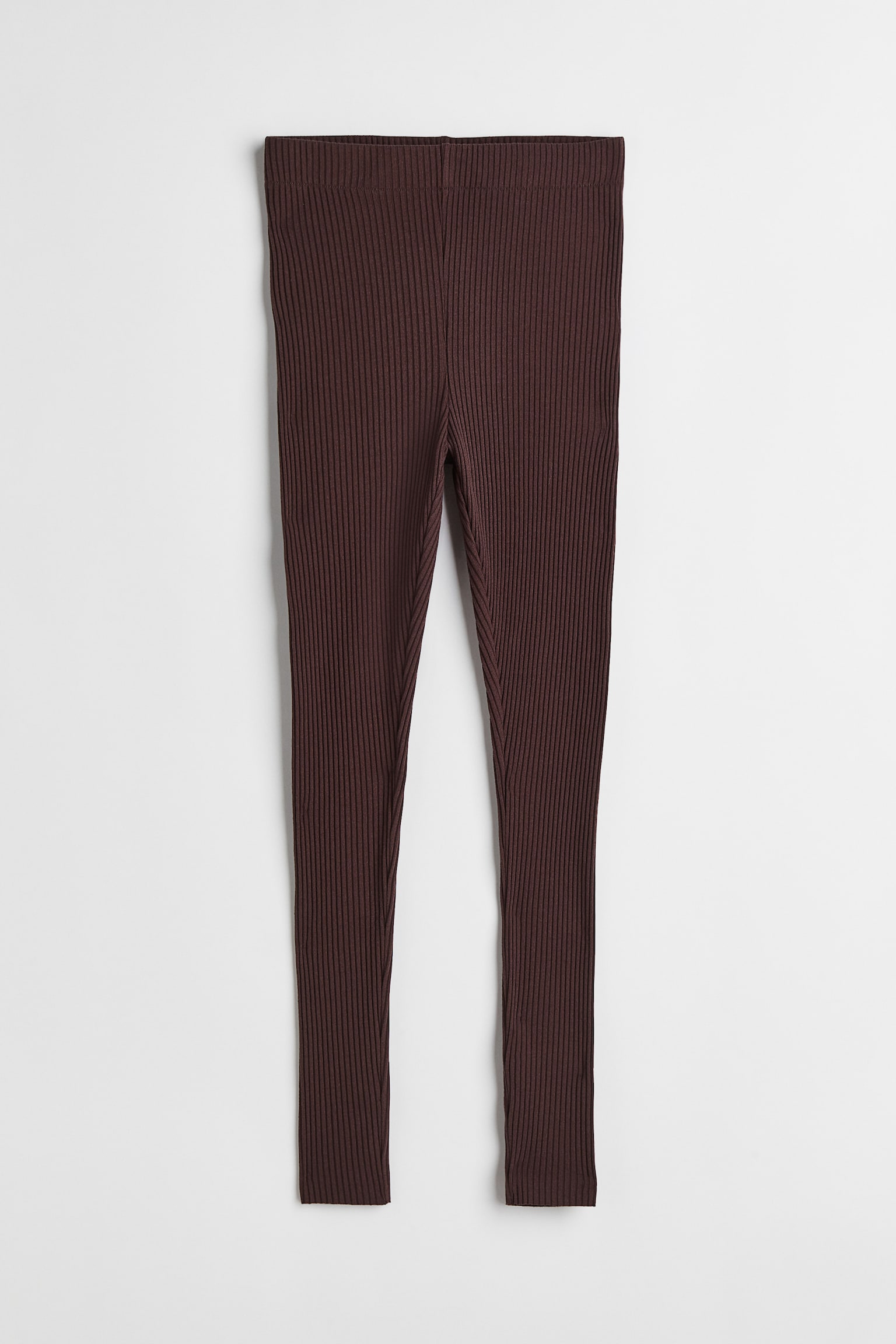 Rib Leggings - Dark brown/Black - 1