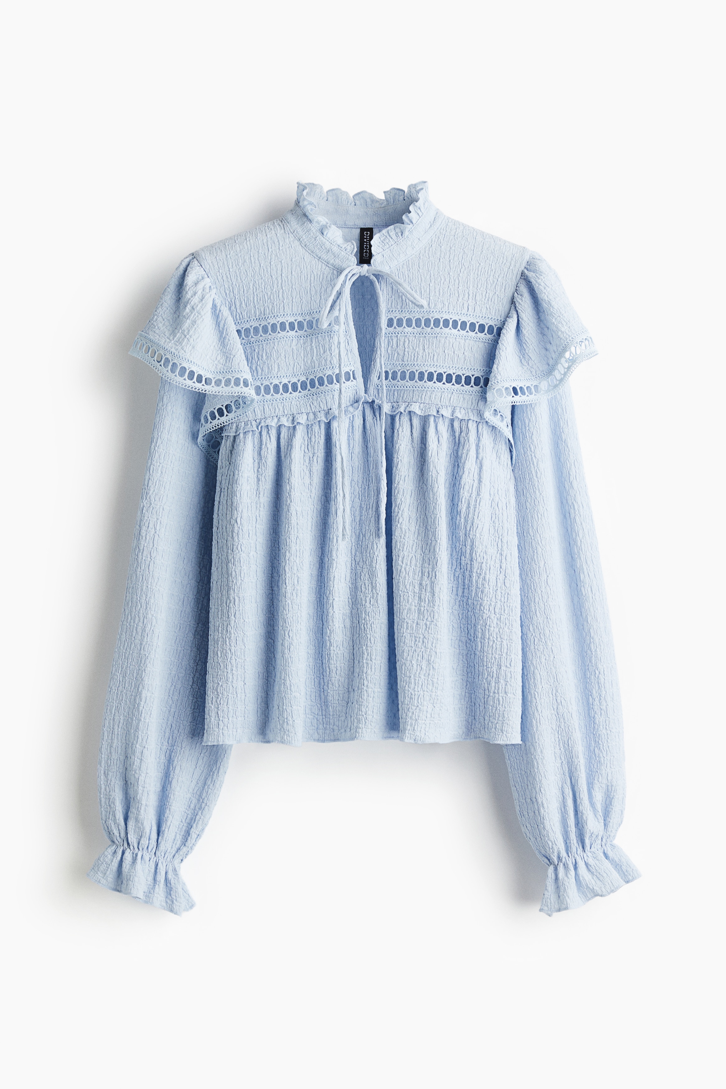 Texturált dzsörzéblúz - Világoskék/Krémszínű