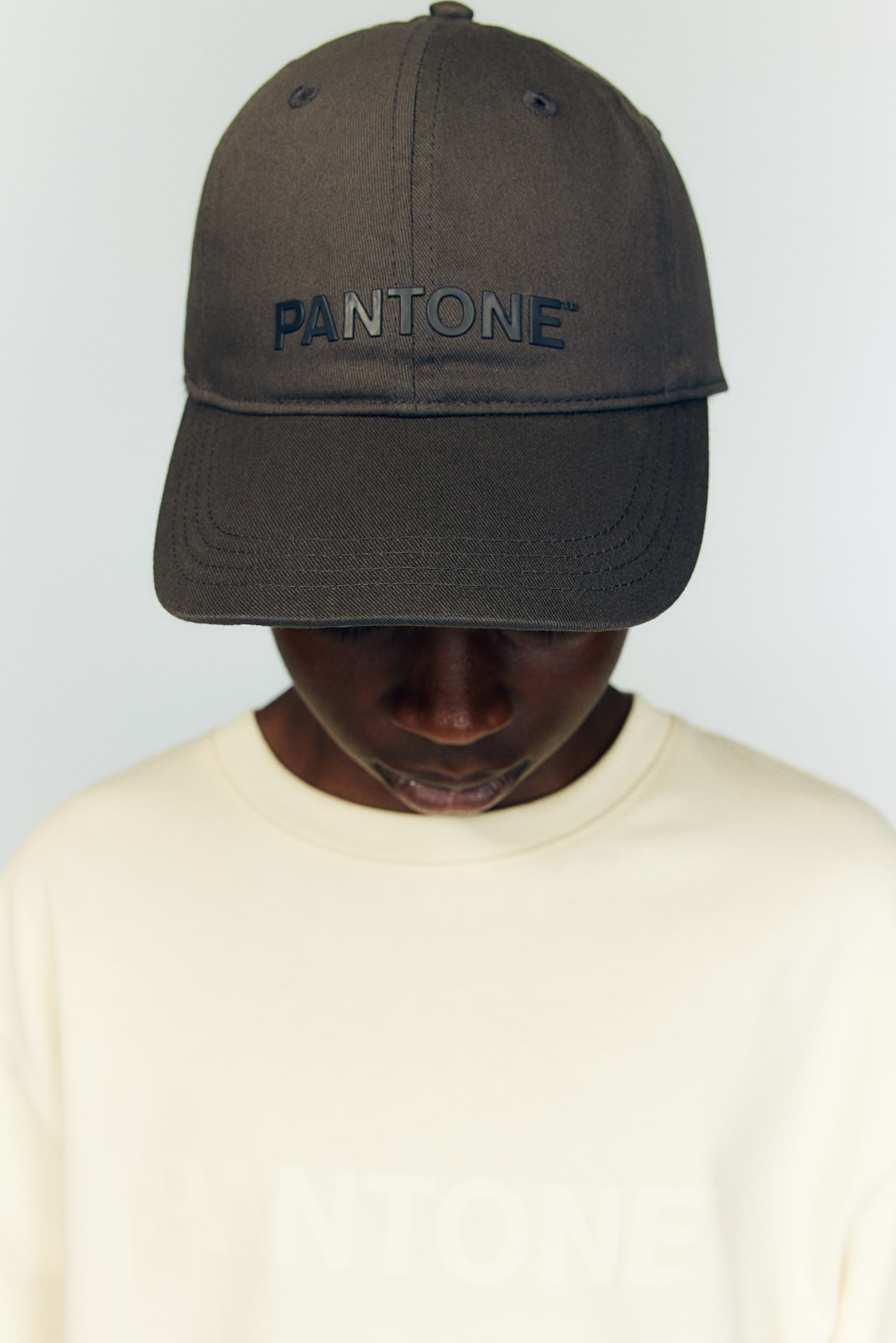 Embossed-print twill cap - Dark grey - 2