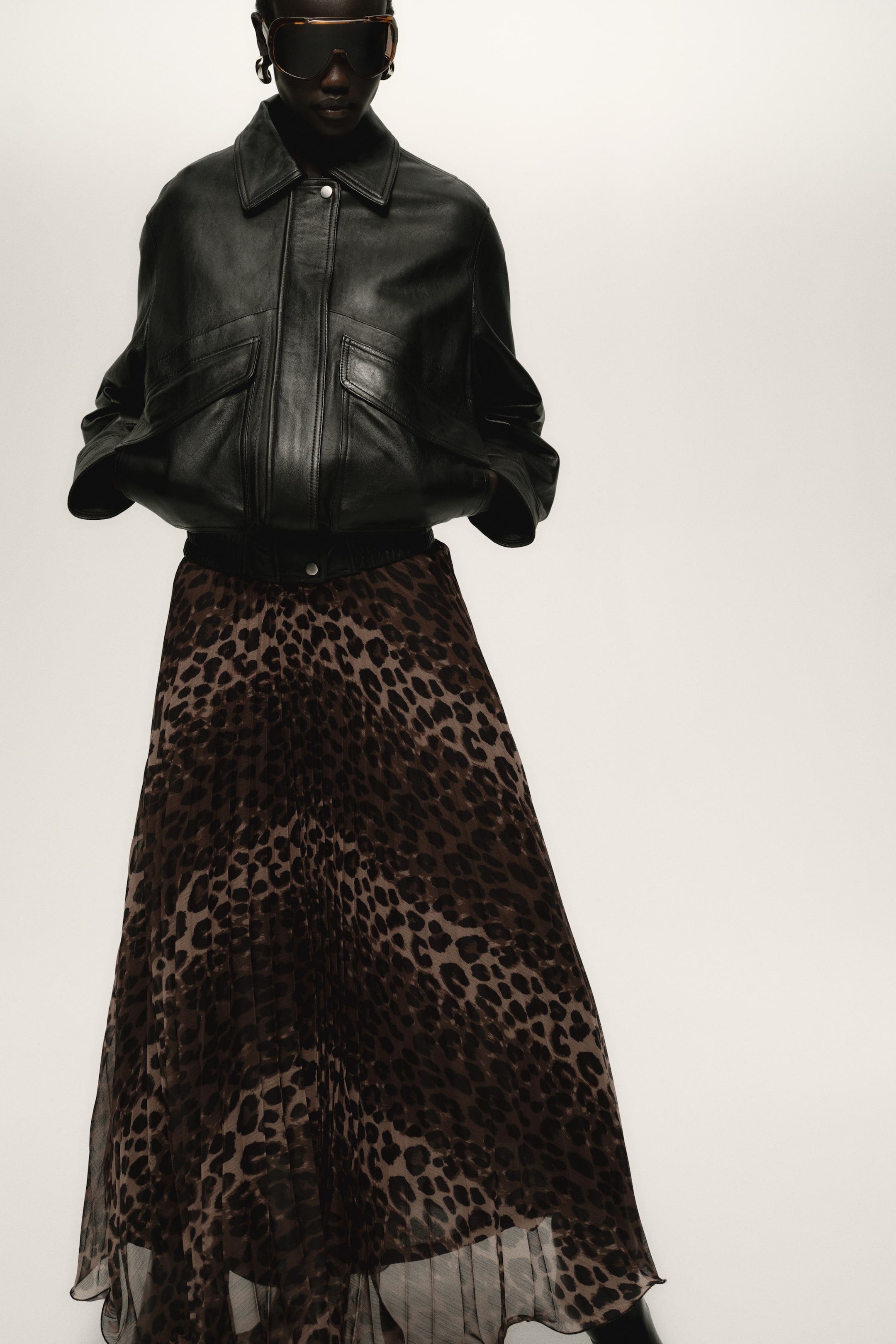 View larger image: Sheer pleated skirt - Brown/Leopard print - Ladies | H&M 2