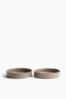 2-pack djup tallrik i stengods