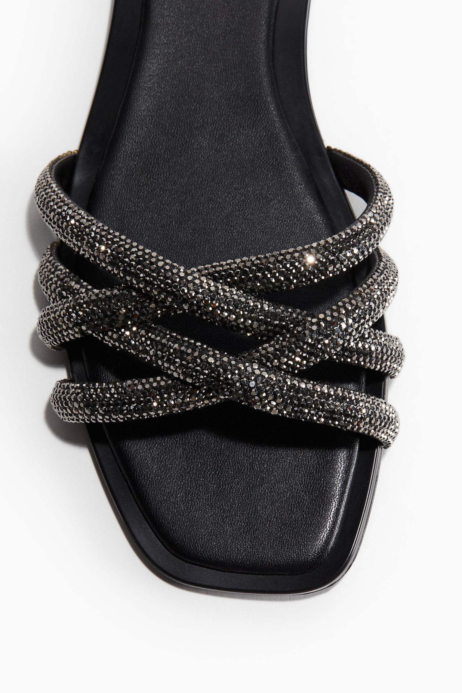 Rhinestone Detail Sandals - Black/Bronze colour - 5