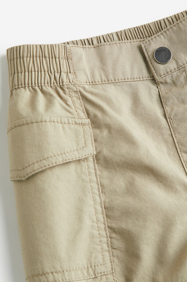 Cotton cargo shorts - Khaki green - 3