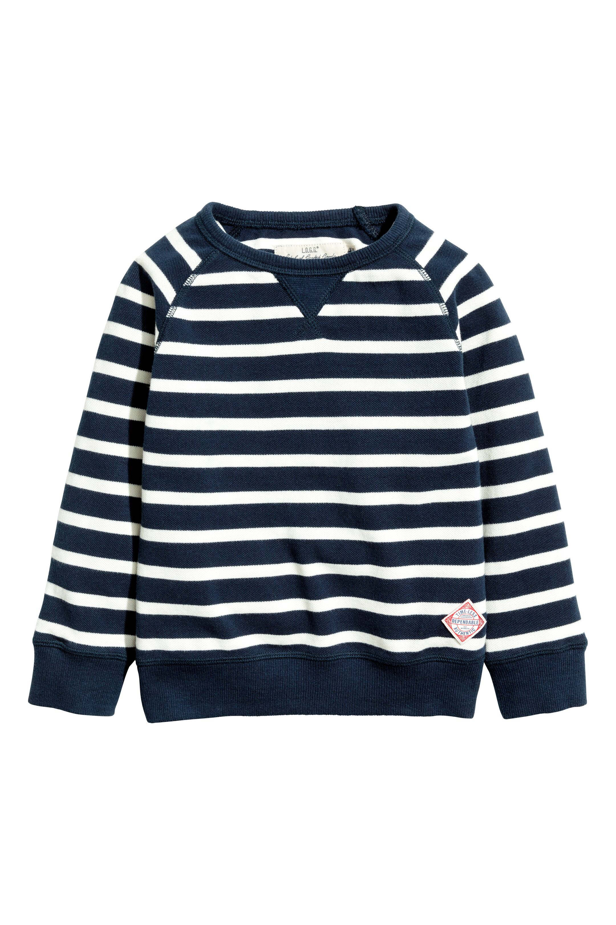 Näytä suurempi kuva: Neulepusero - Tummansininen/Raidallinen - Kids | H&M FI 1