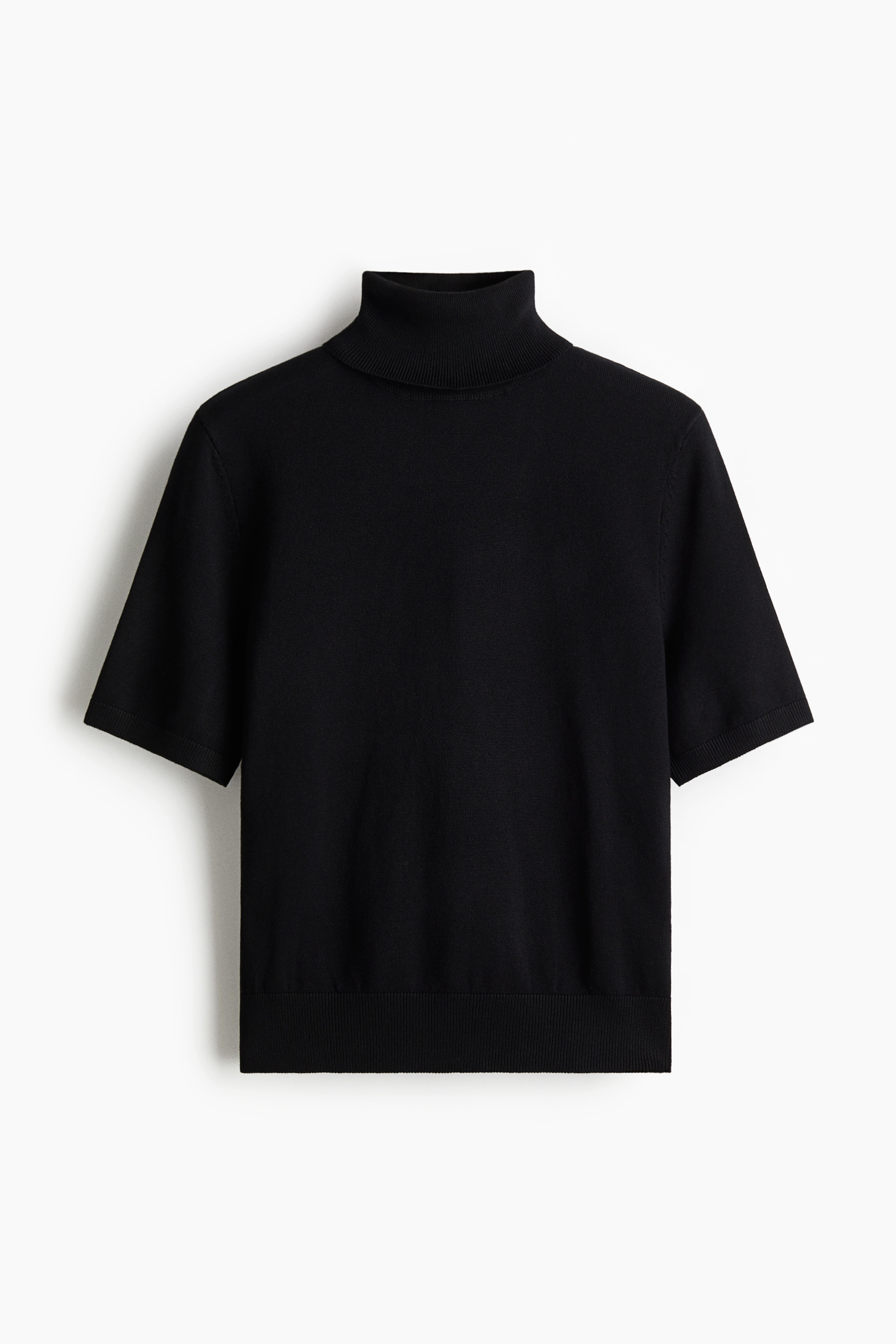 Fine-Knit Turtleneck Top