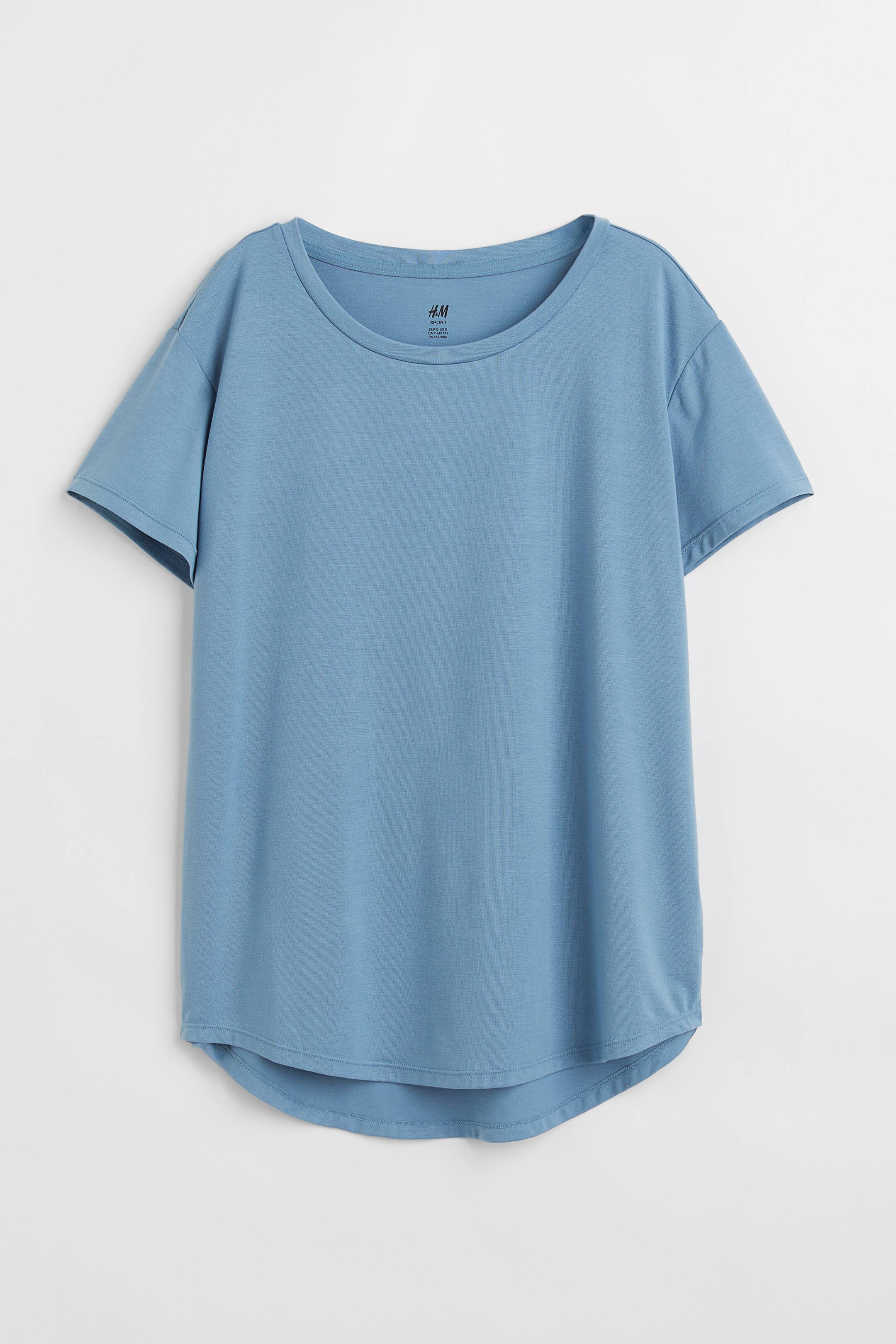 Sportshirt Rundausschnitt Kurzarm Blau Ladies H&M DE