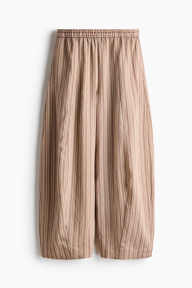 Modal-blend barrel trousers - Dark beige/Striped/Light beige/Striped - 1