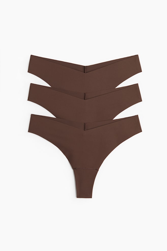 3-pack Invisible Brazilian Briefs - Dark brown/Black/Beige/Pale pink - 1