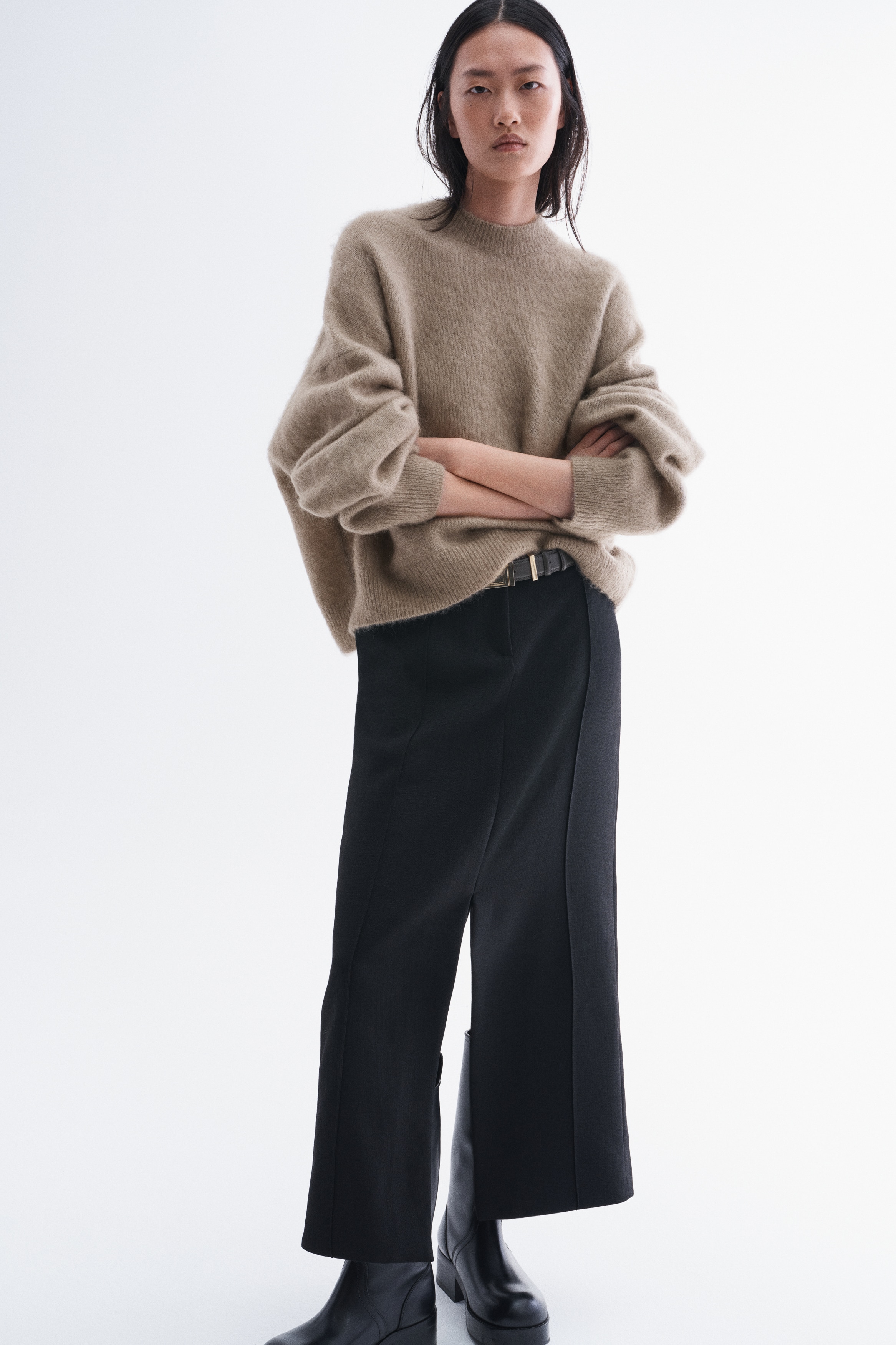 Pullover aus gebürstetem MohairgemischModell