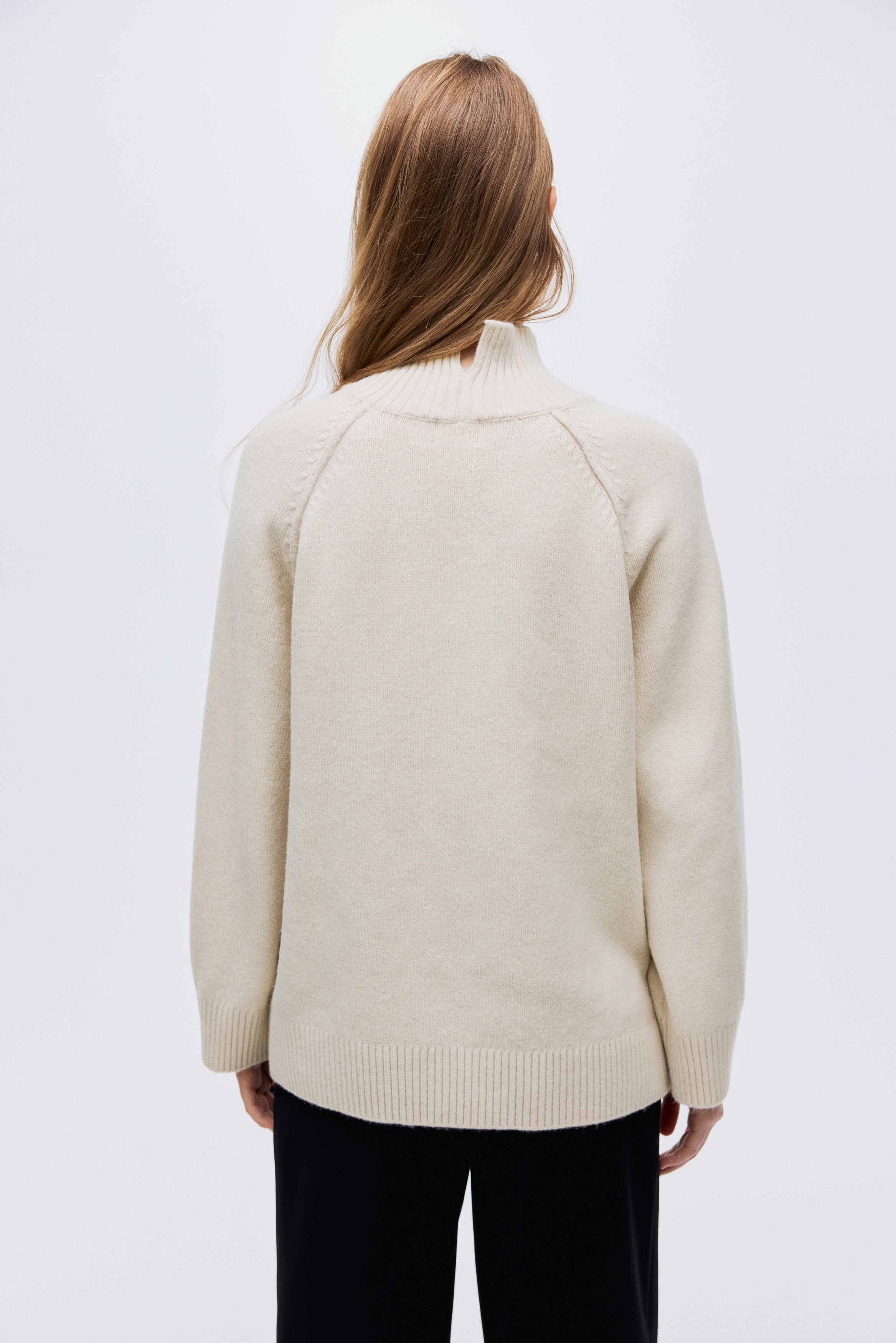Oversized Mock-Turtleneck Sweater - Brown - Ladies | H&M US