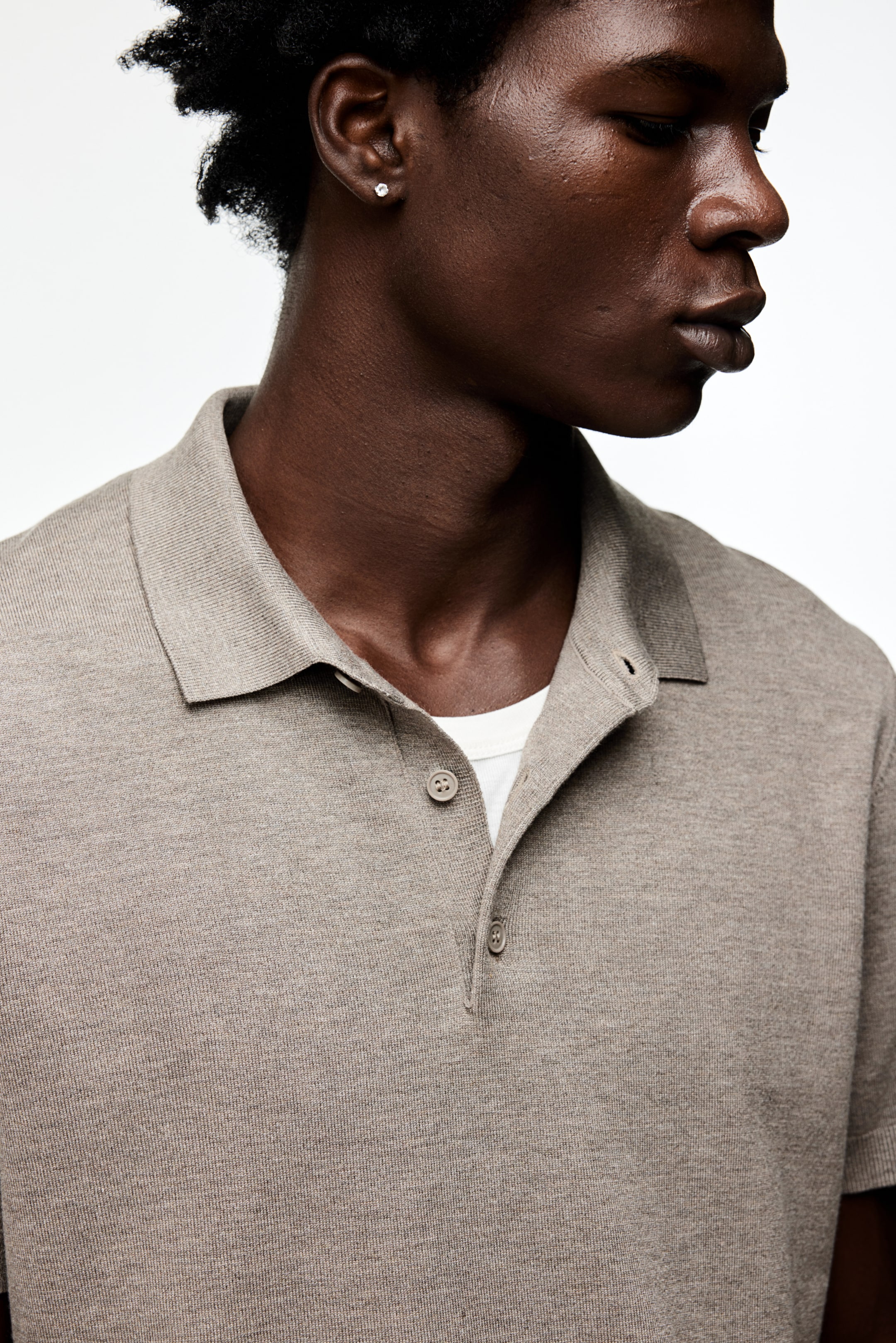 Slim Fit Polo Shirt - Beige melange - Men | H&M US