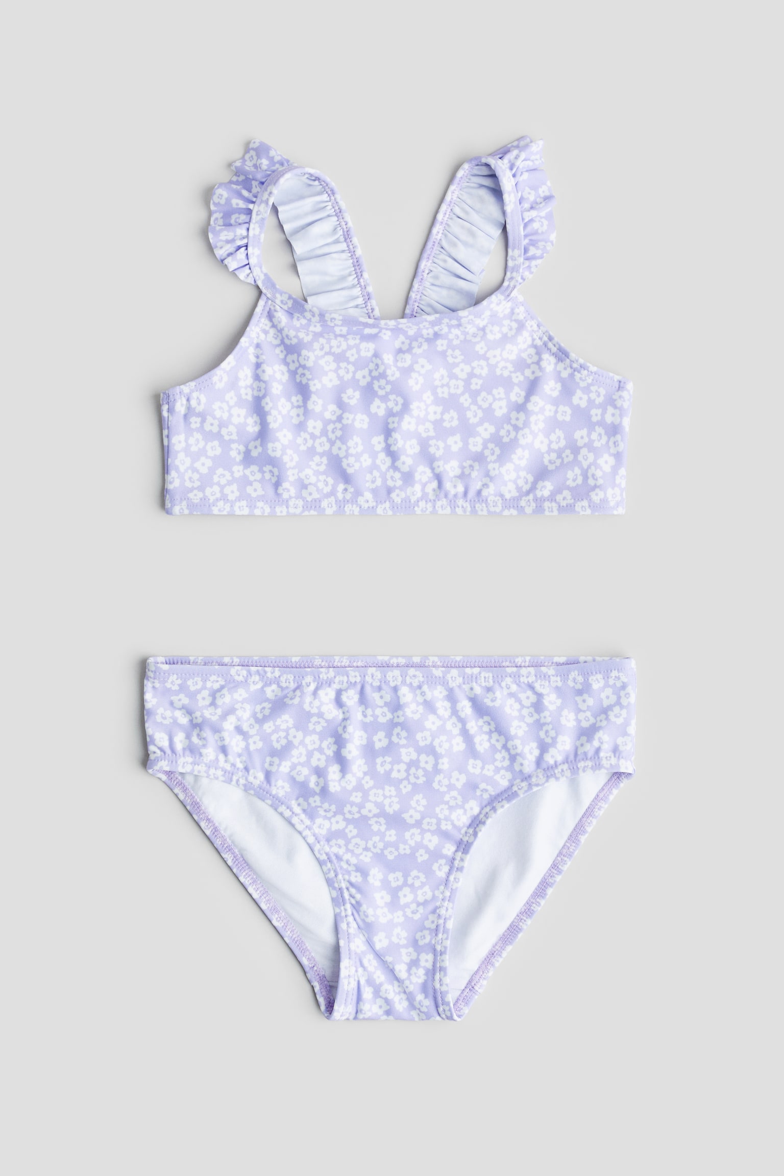 Flounce Trim Bikini - Lilac/Floral/Mint green/Pink - 1