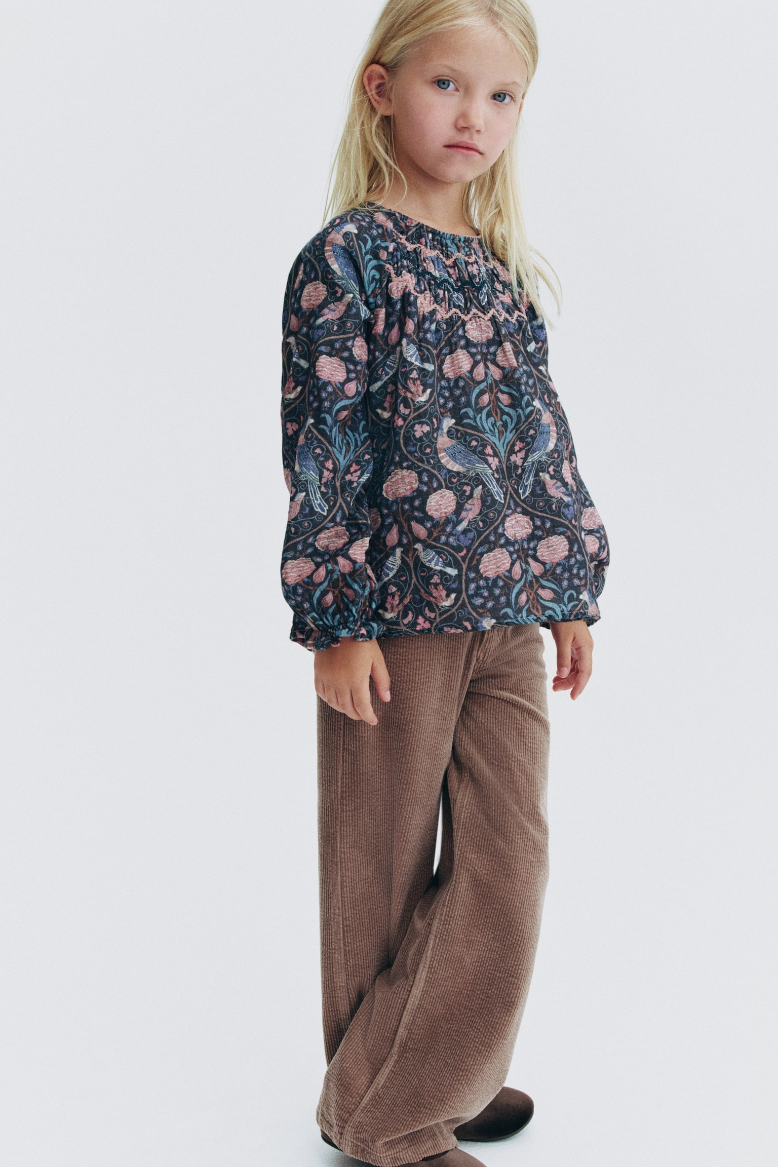 Детская блузка H&M Patterned Muslin Blouse, цвет: Тёмный бирюзовый — фото 3