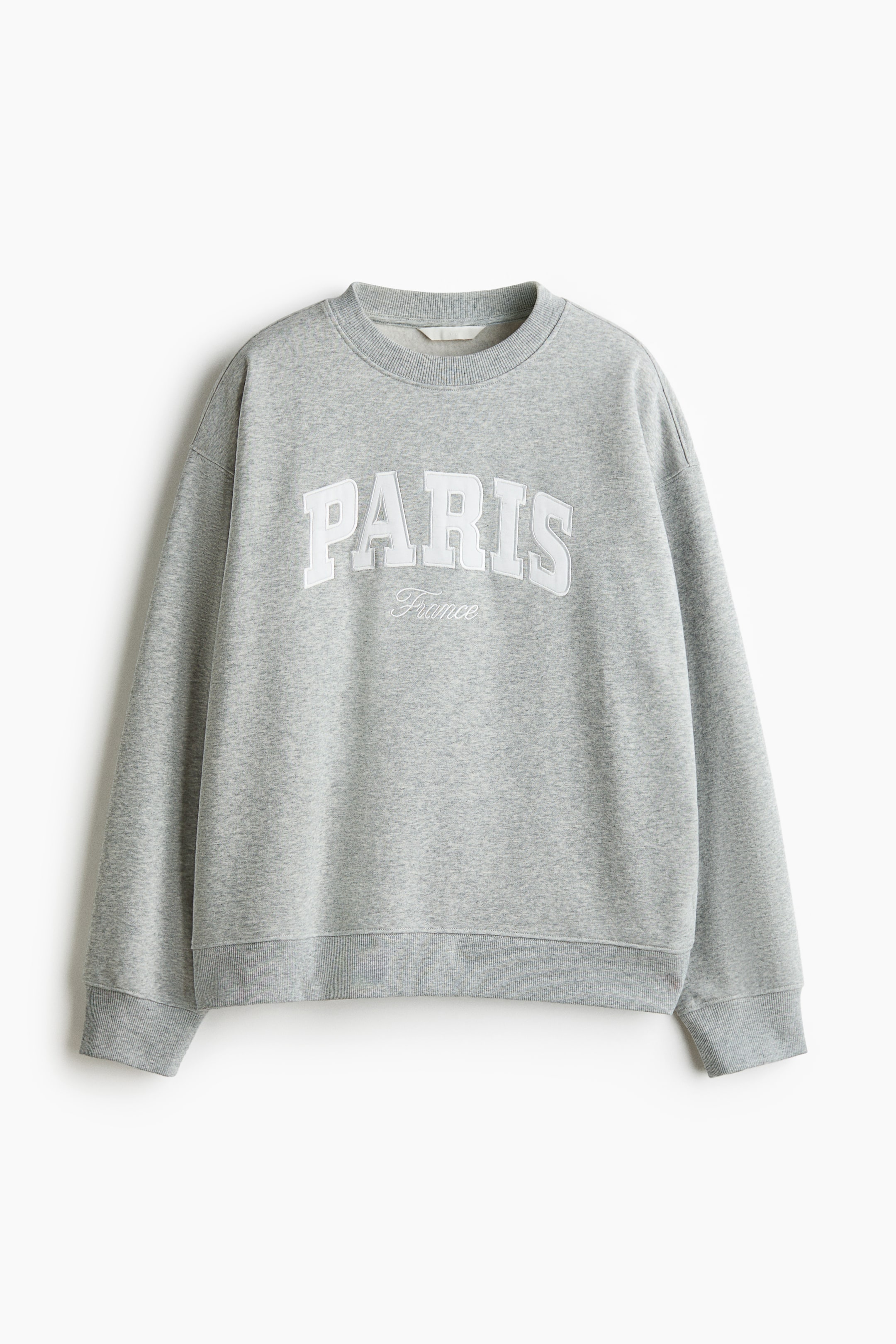 View larger image: Text-motif sweatshirt - Light grey marl/Paris - Ladies | H&M 1