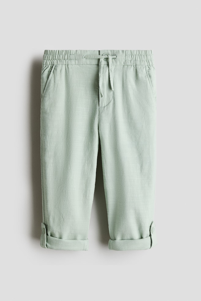 Chino retroussable en coton - Vert clair - 1