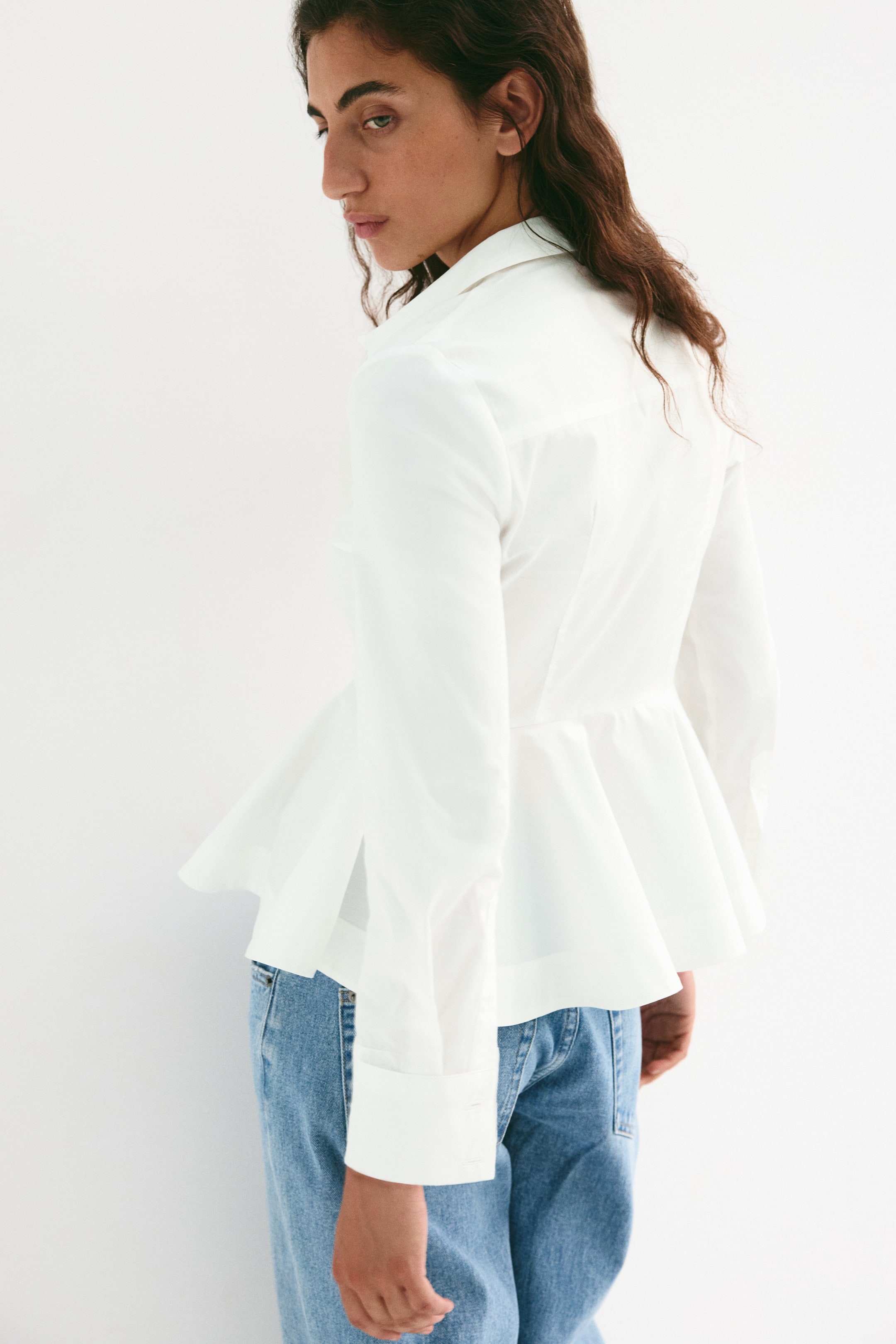 Cotton Peplum Shirt