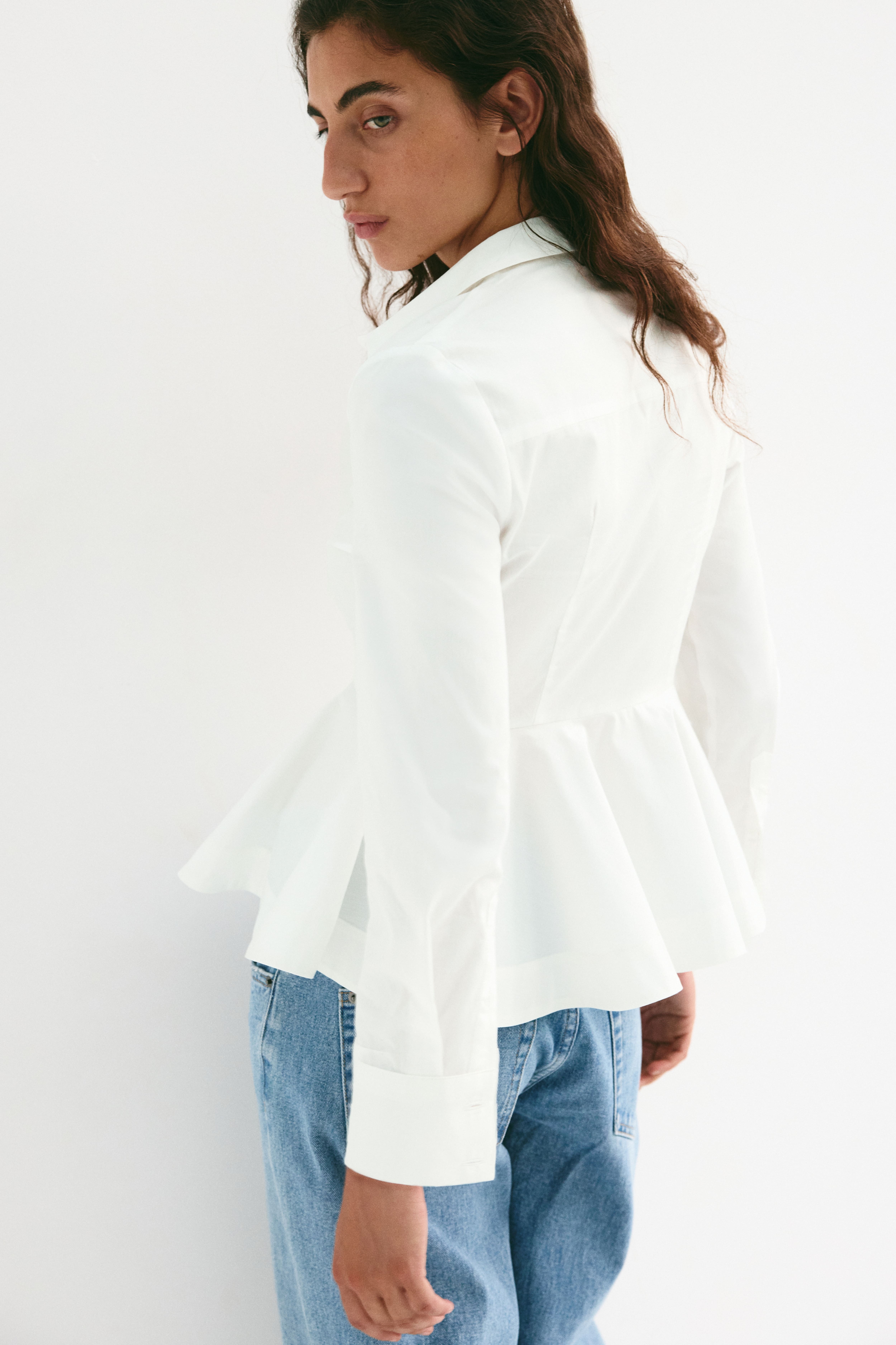 Cotton Peplum Shirt