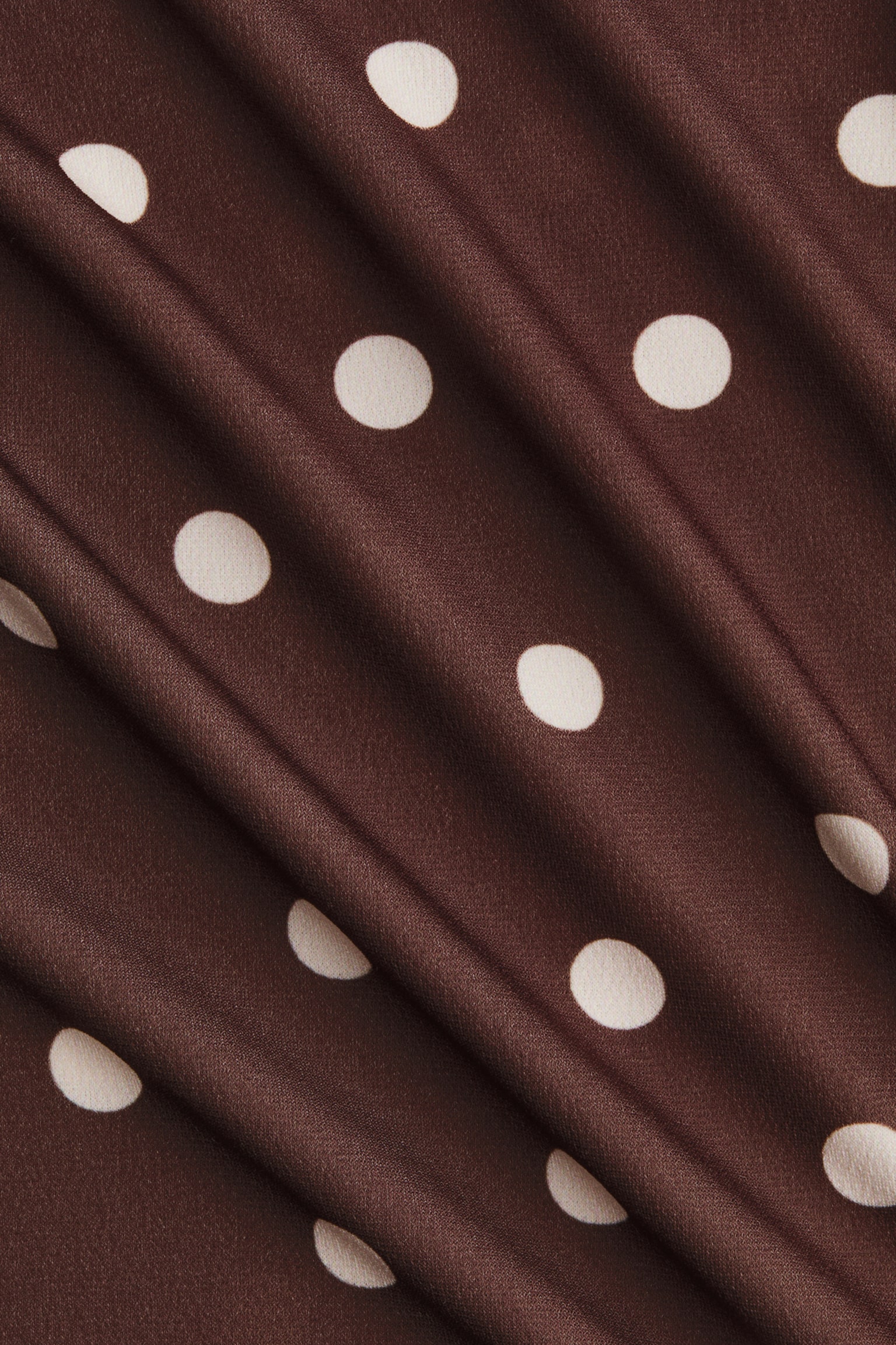 Draped jersey top - Dark brown/Polka dot - 4