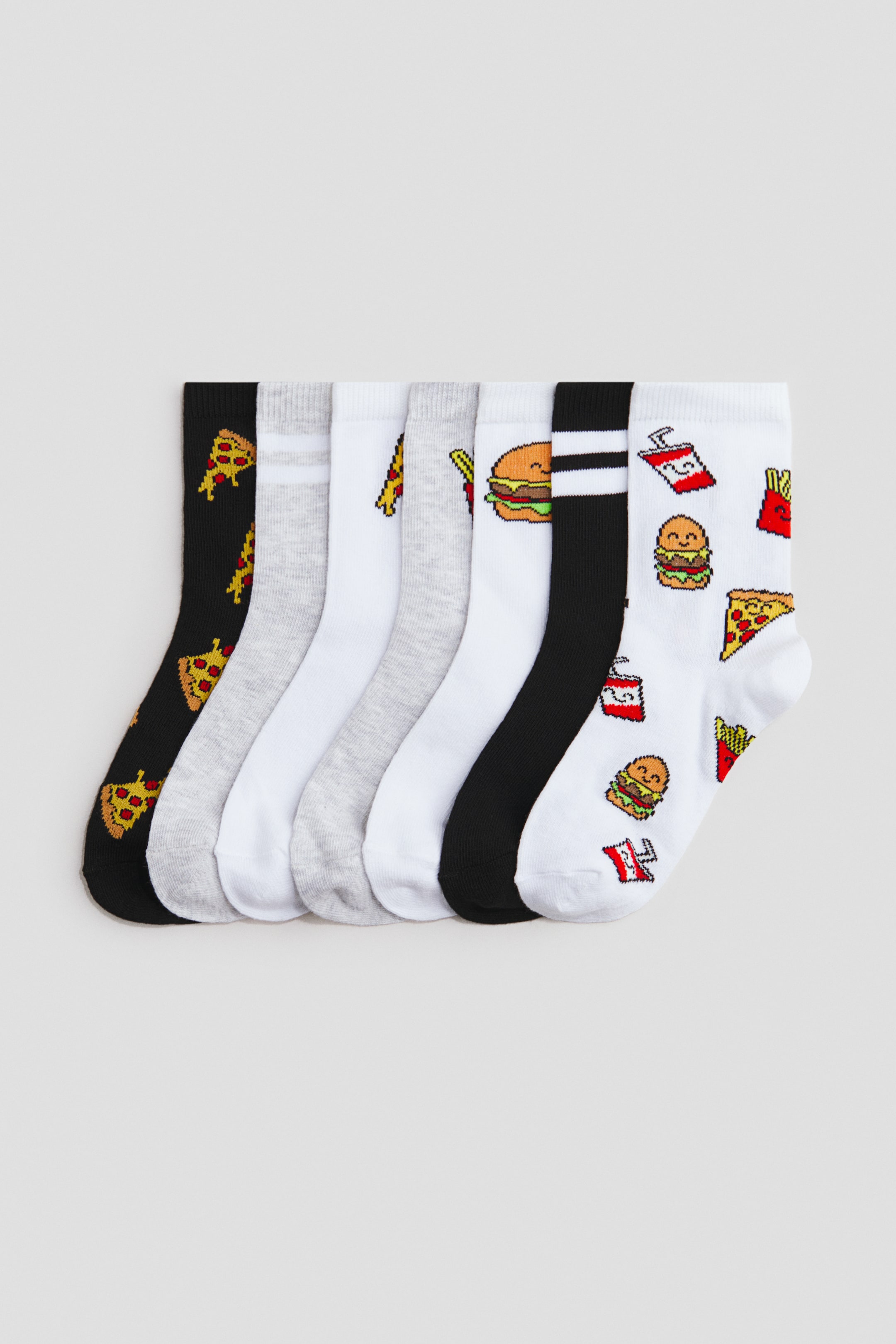 Voir une image plus grande: Lot de 7 paires de chaussettes - Blanc/nourriture - Kids | H&M CA 1