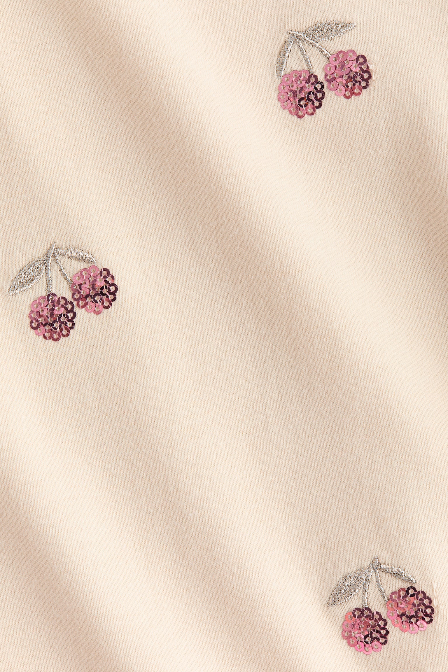 Motif-detail cotton top - Light peach pink/Cherries/Dark red/Cherries - 2