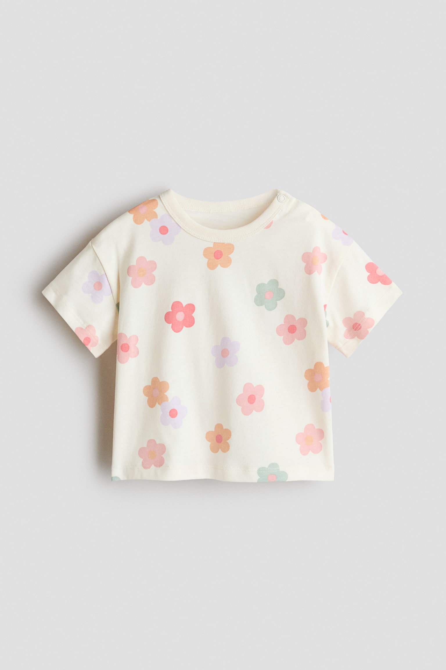 Áo thun cotton in hình - Màu kem/Hoa/Màu kem/Le Marais