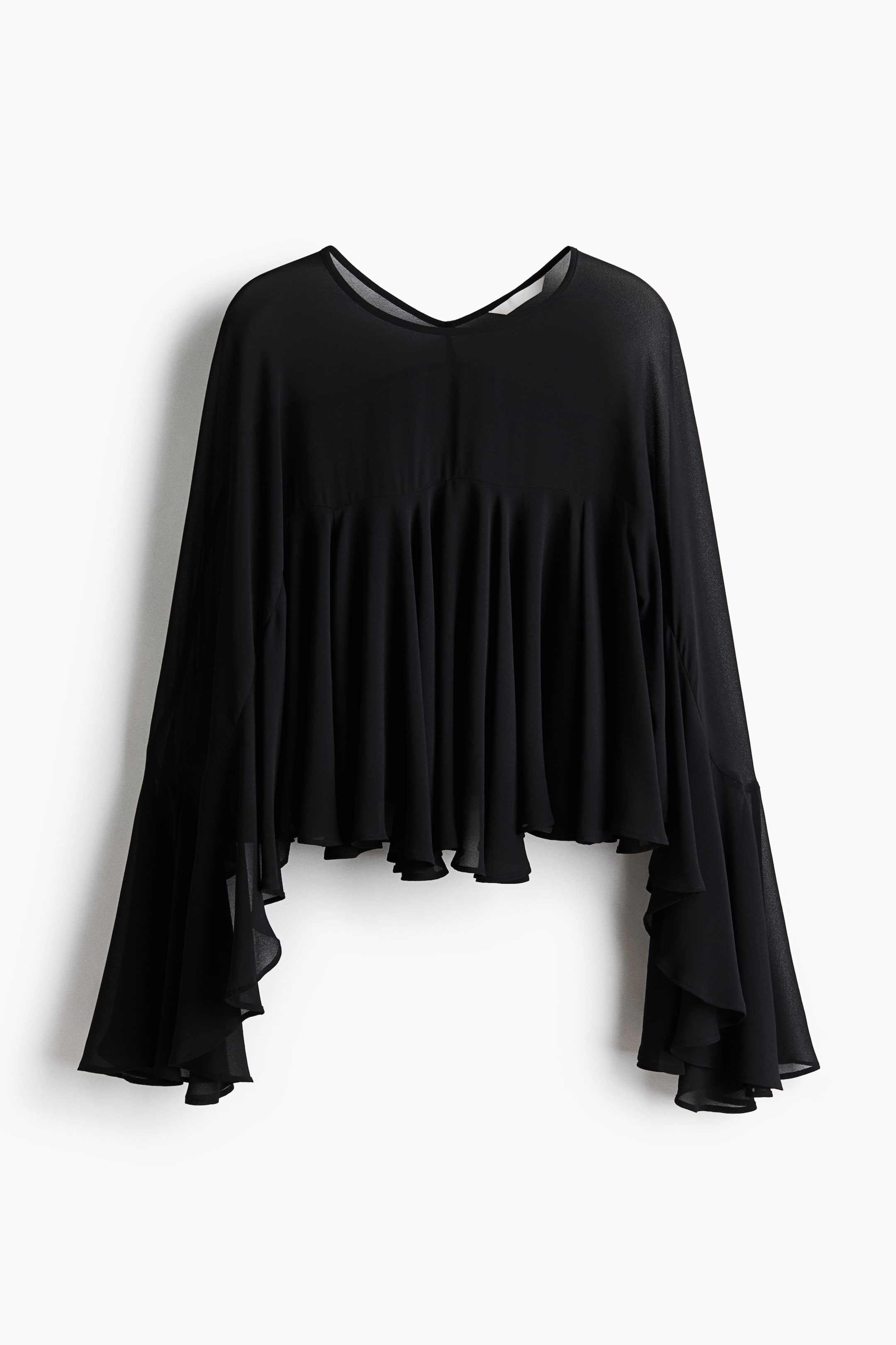 View larger image: Flounced Blouse - Black - Ladies | H&M US 4
