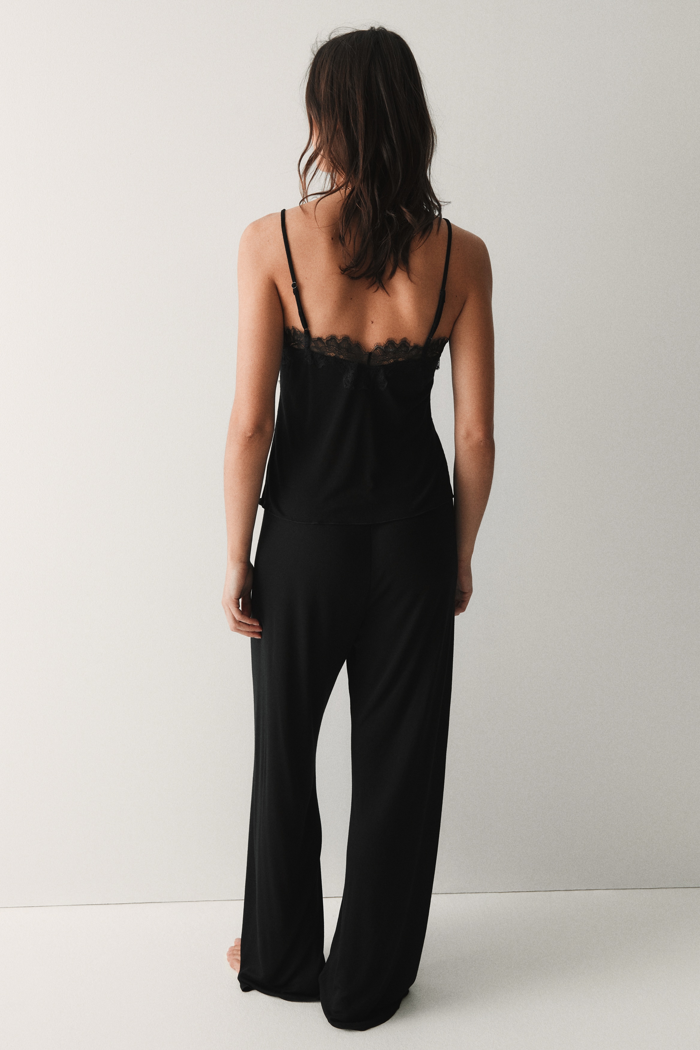 THEREDTHREAD S nylon jersey pants lace theredthread ⁄ ザレッド 