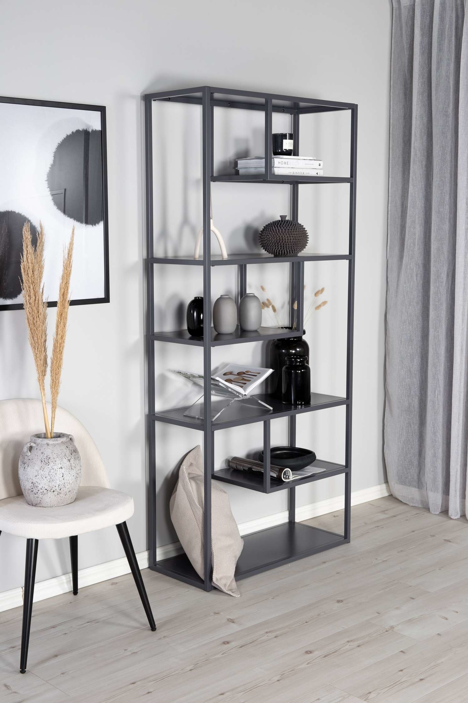 Staal Shelf - Steel, Light Grey/Steel, White