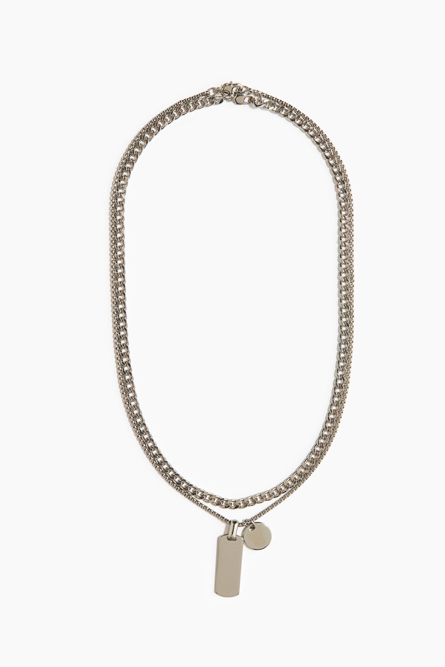 2-Pack Necklaces - Silver-colored/Black