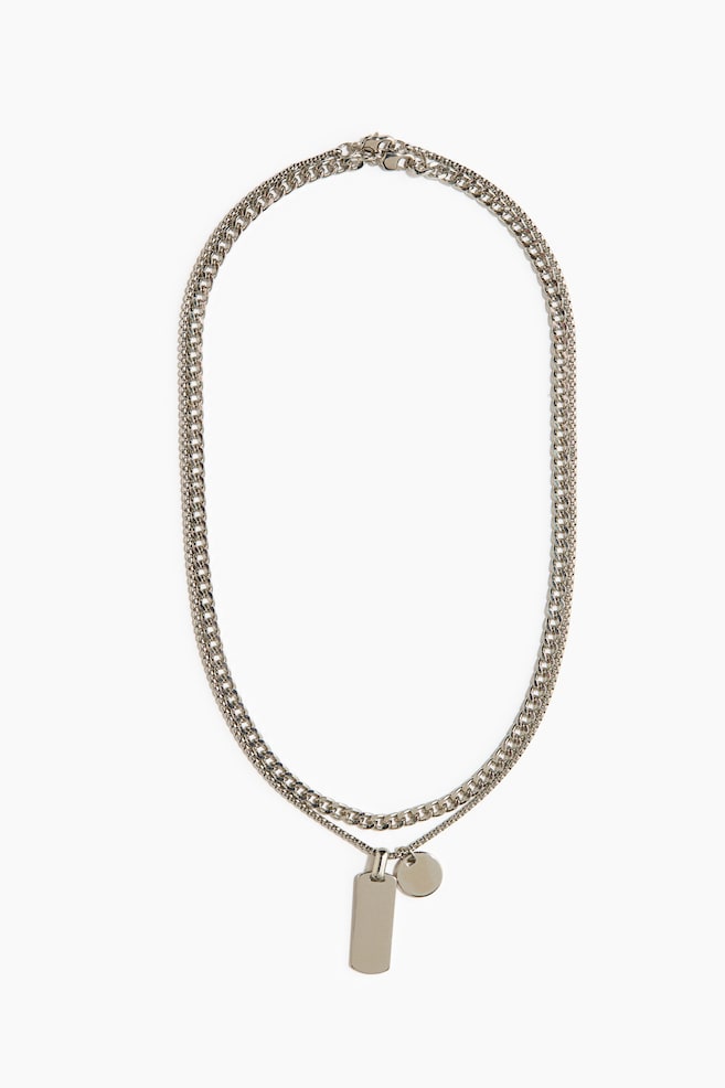 2-Pack Necklaces - Silver-colored/Black - 1