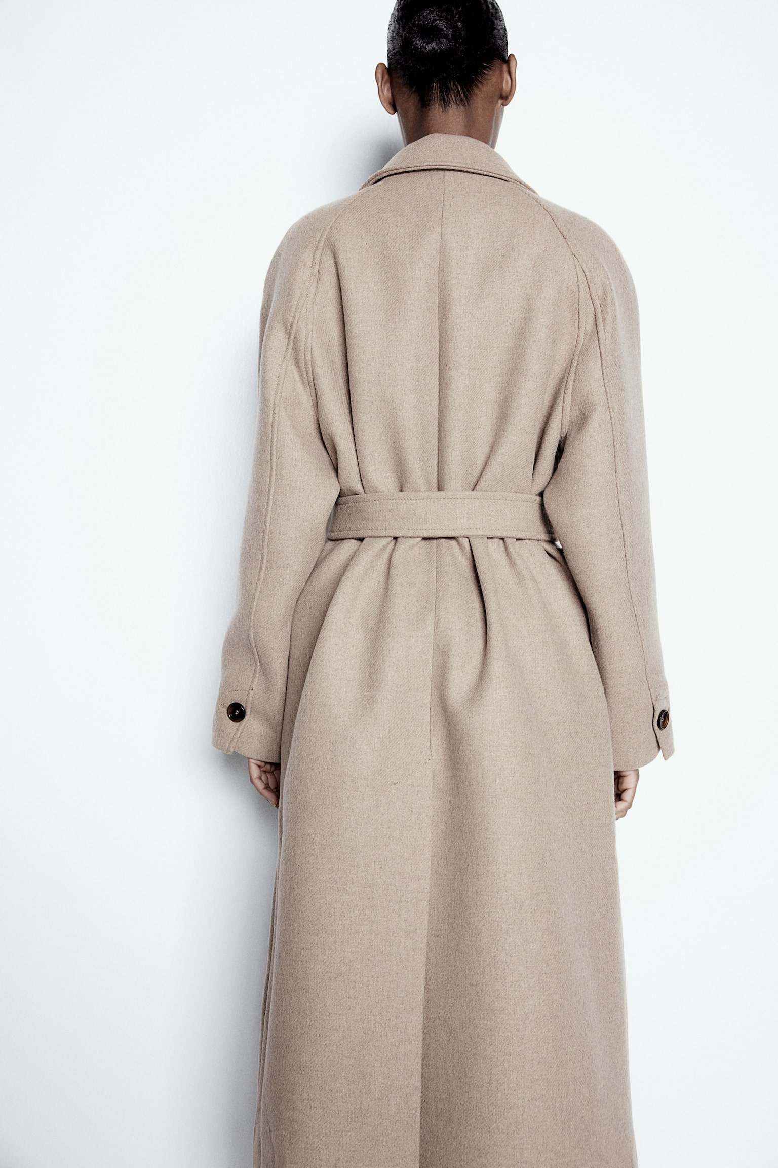 Wool-blend maxi coat - Beige - 7