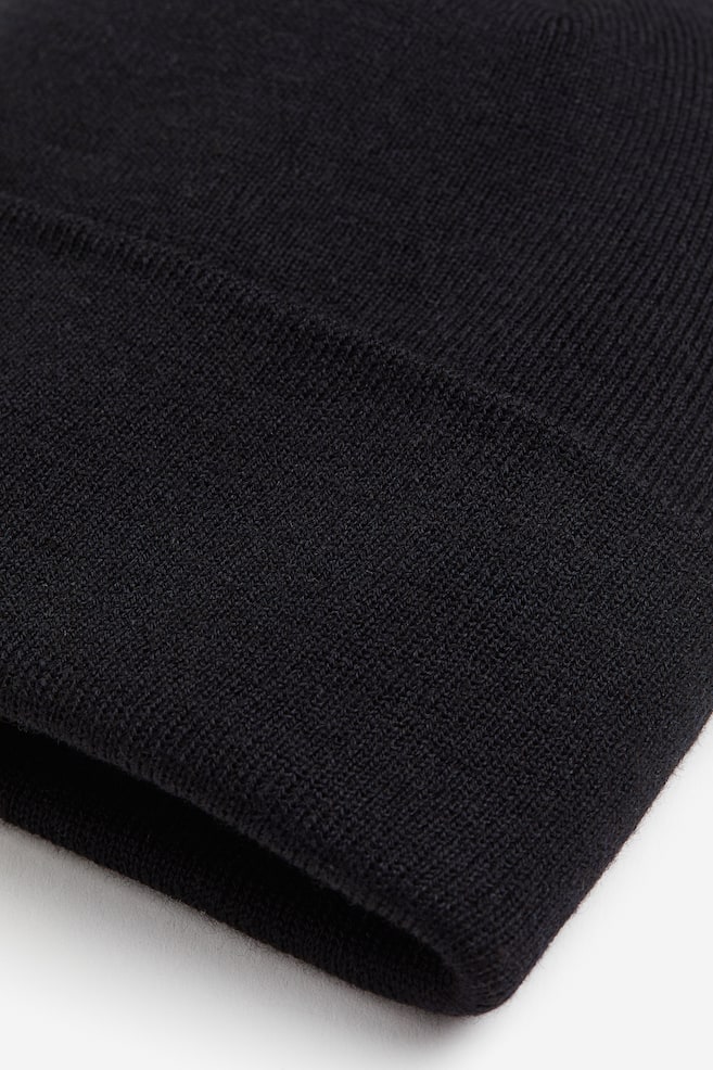 Berretto in maglia sottile - Nero/Beige - 2