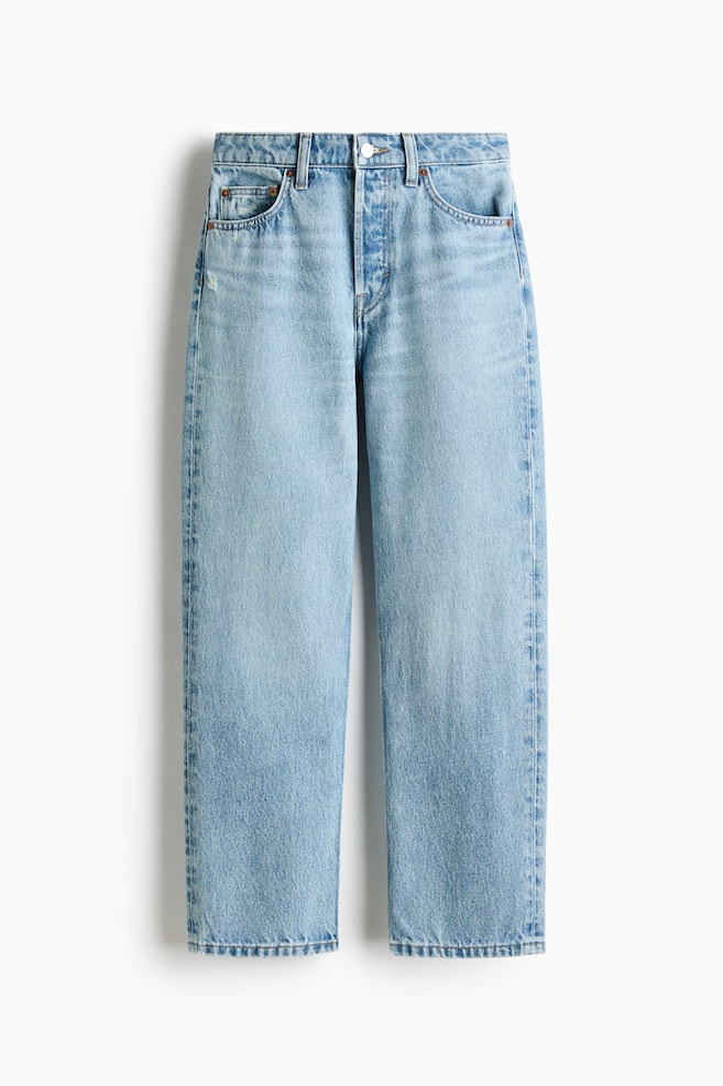 Straight High Waist Ankle Jeans - Light denim blue - 1