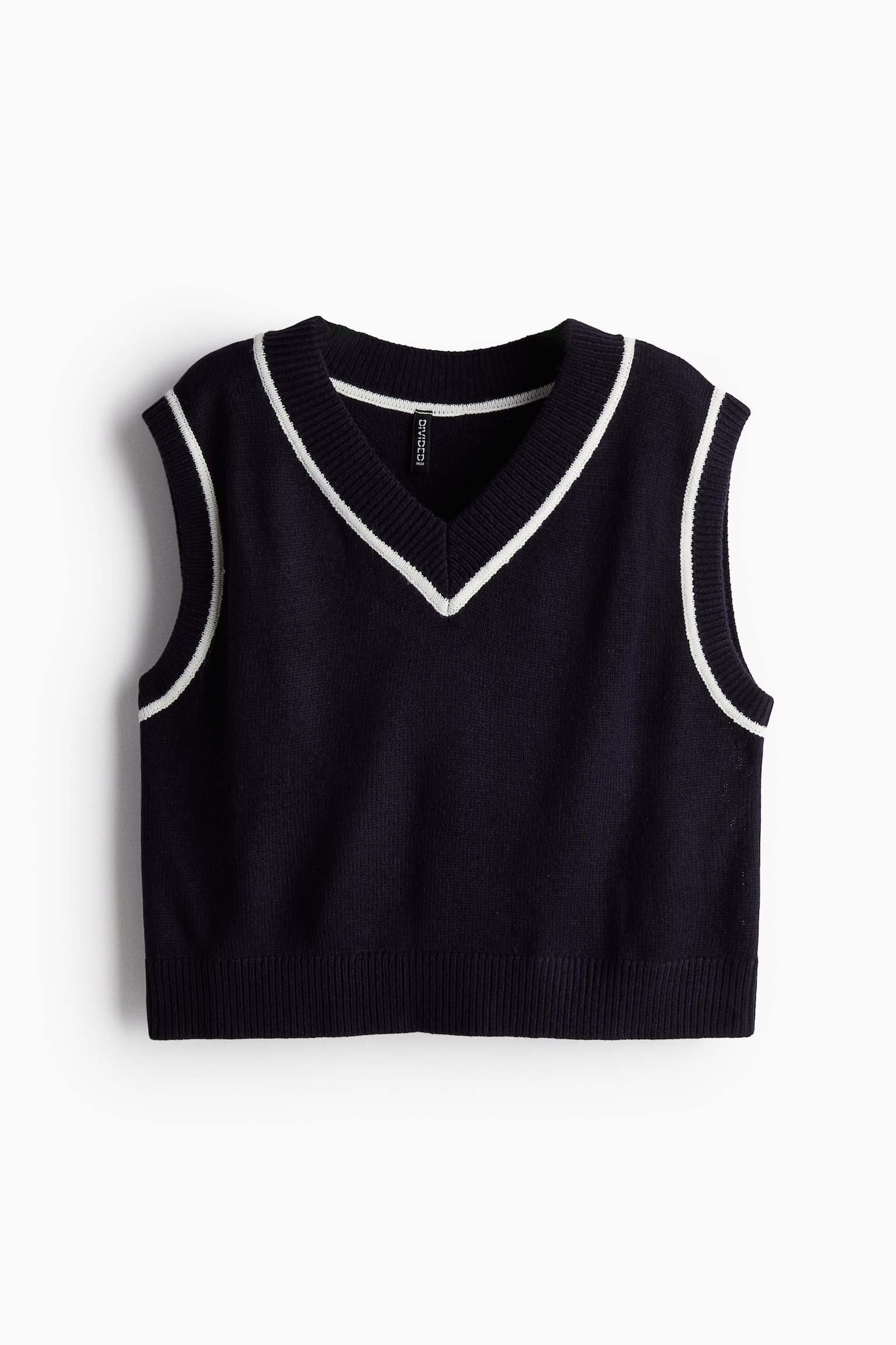 V-neck sweater vest - Navy blue/Black/White/Light beige/Light blue - 2