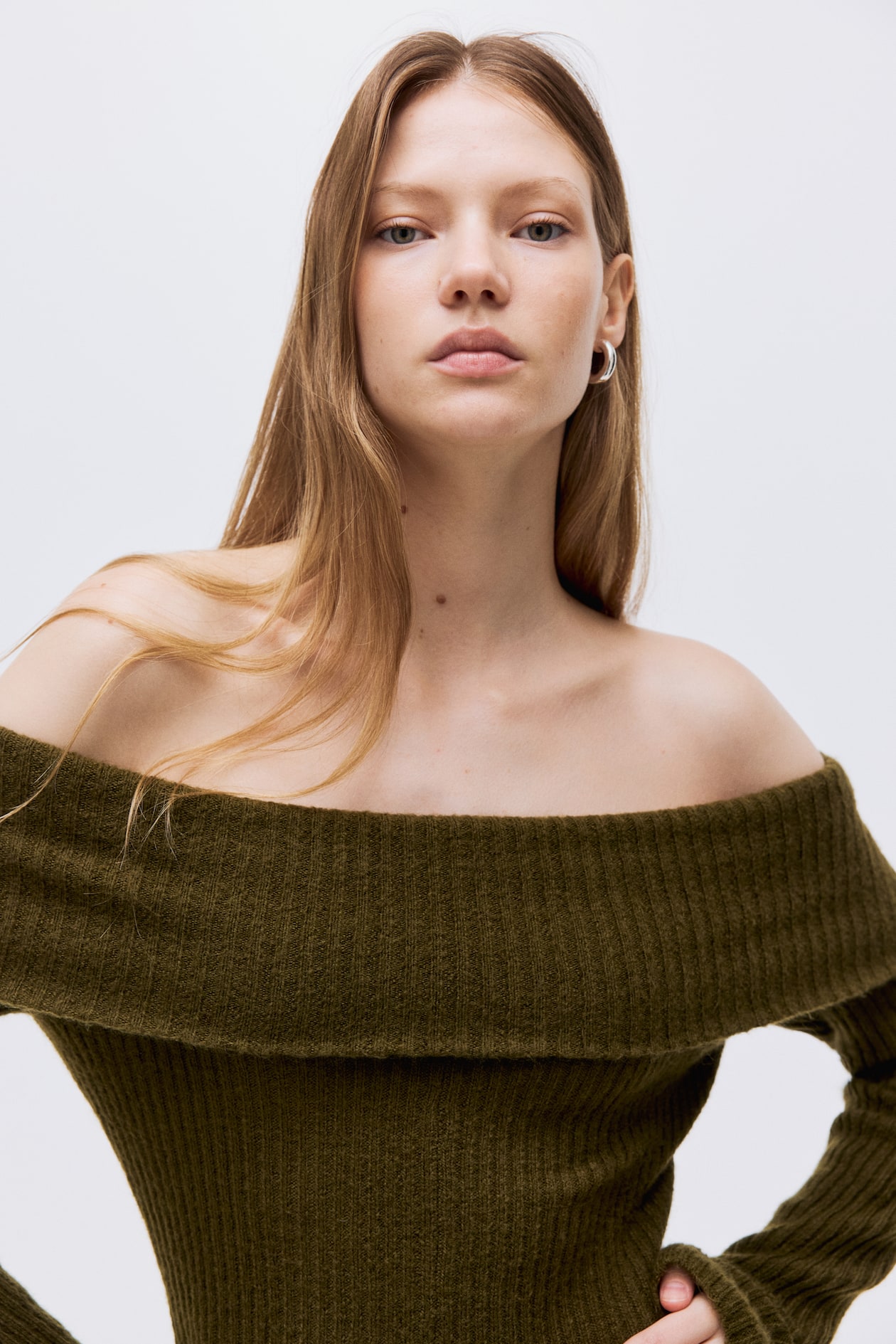 Rib-Knit Off-the-Shoulder Dress - image 5