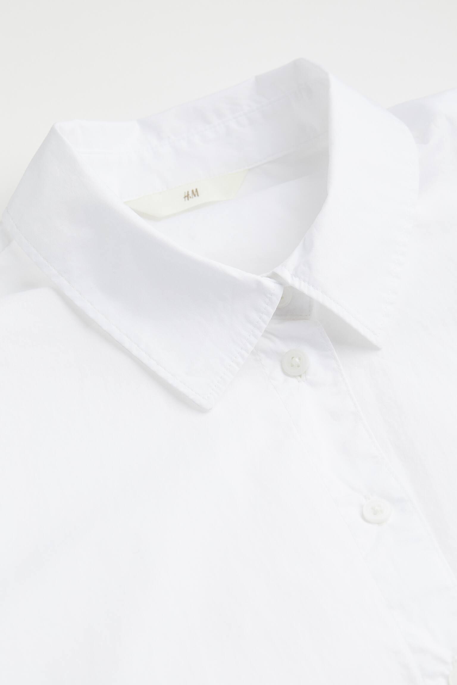 Long Cotton Shirt - White - 2