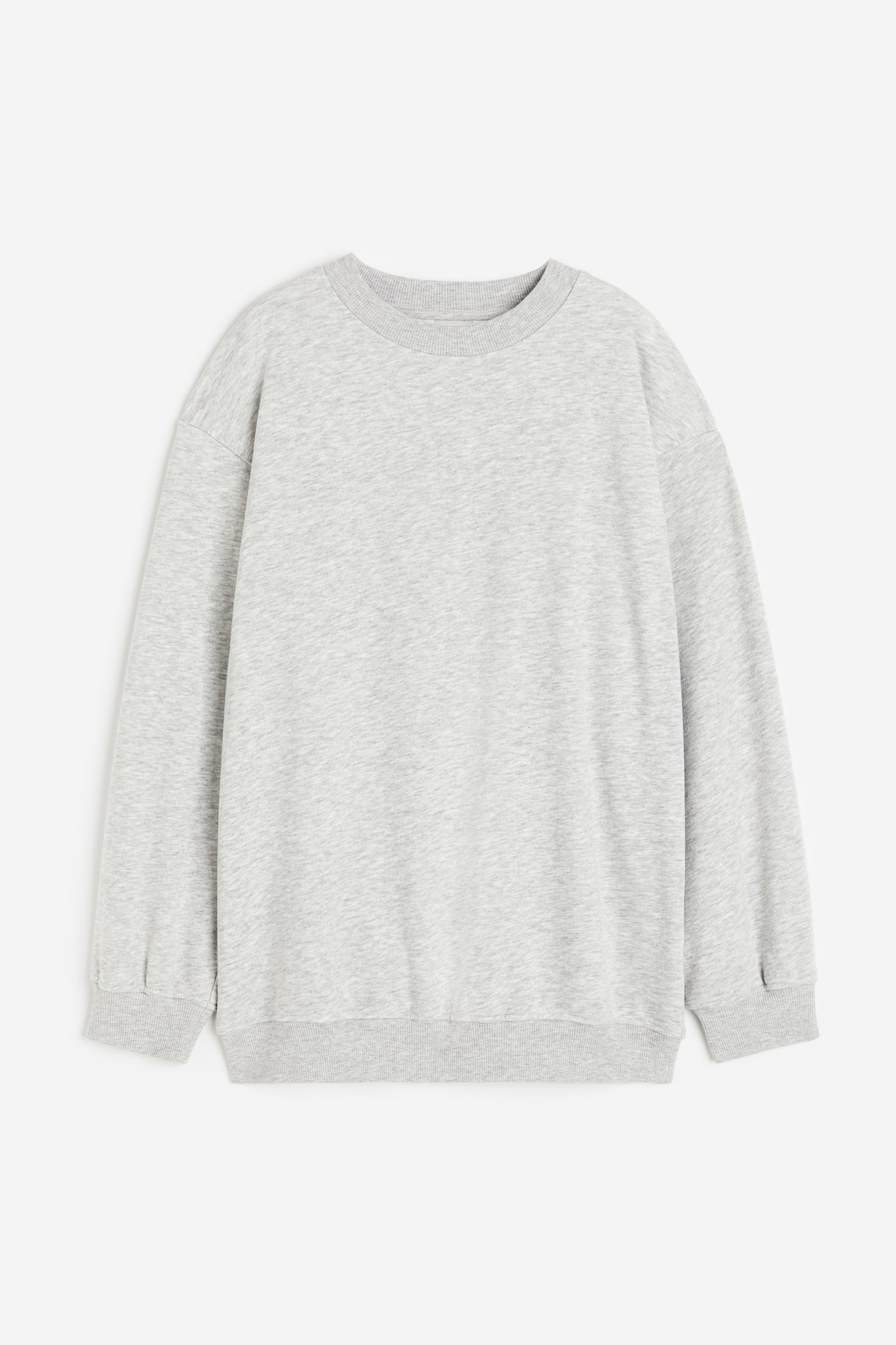 Oversized sweatshirt - Light grey marl/Black - 1